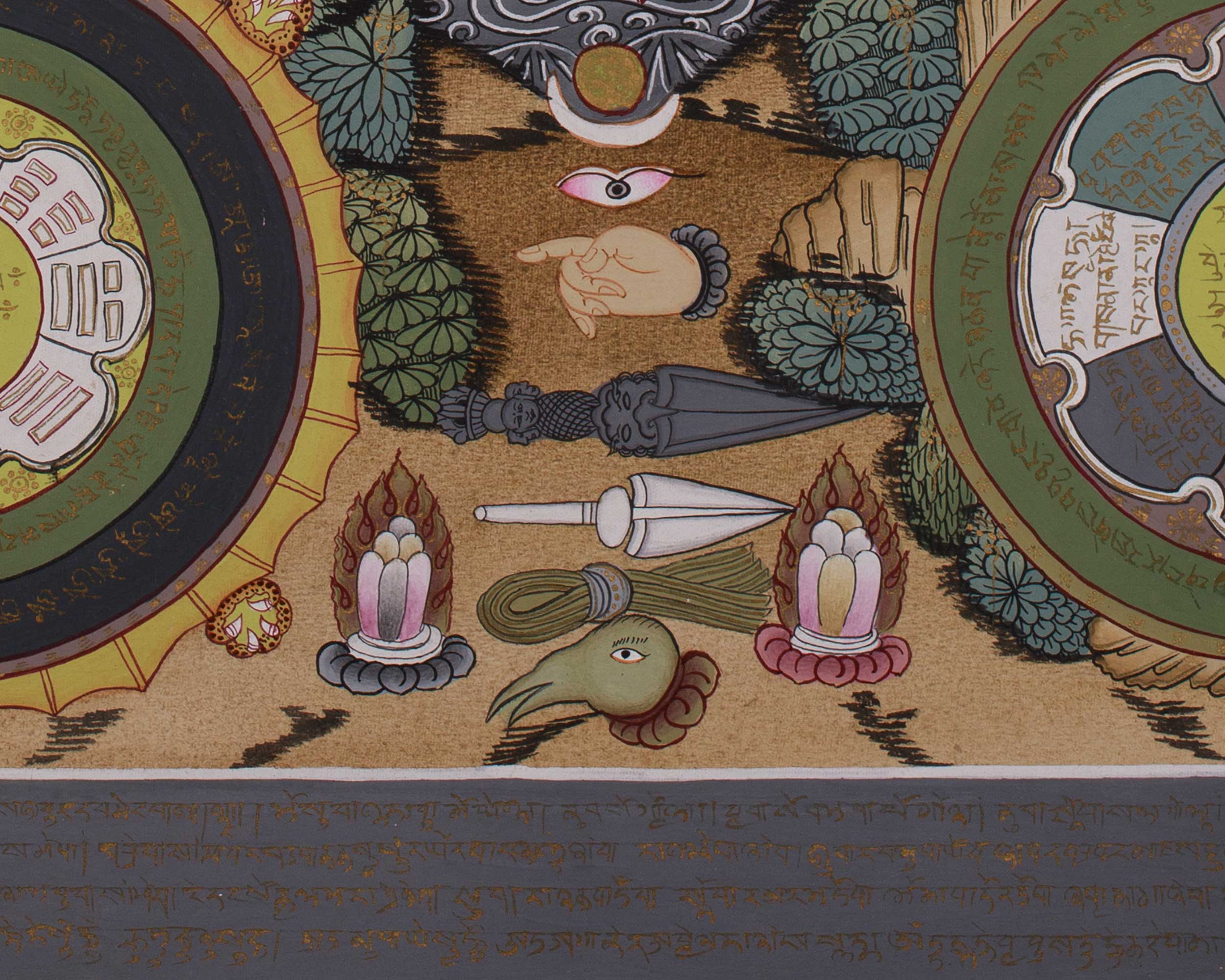 Tibetan Calendar | An Intricate Thangka Depicting the Buddhist Year and Lunar Cycle