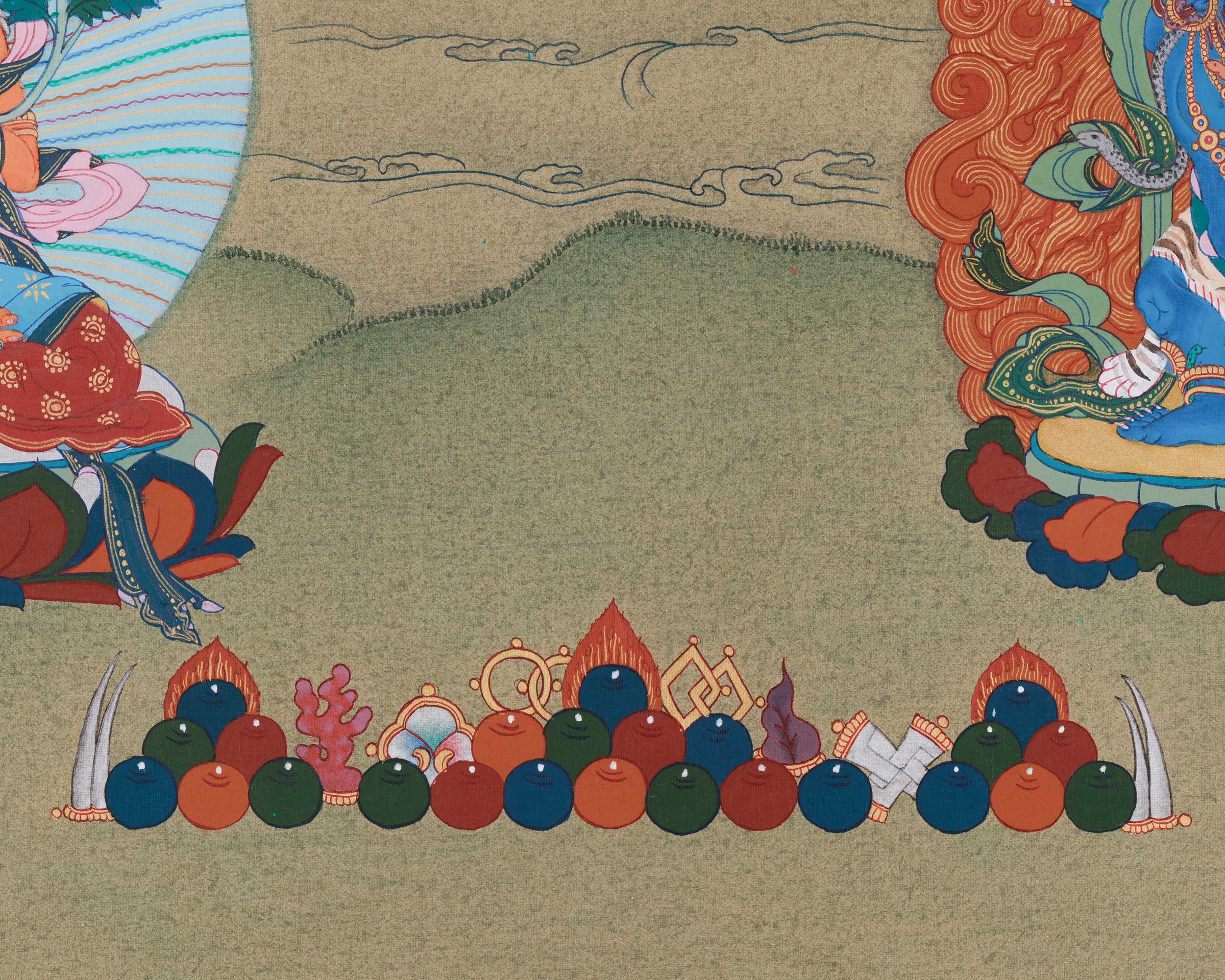 Tibetan Compassion Deity, Chenrezig | Four-Armed Avalokiteshvara Thangka