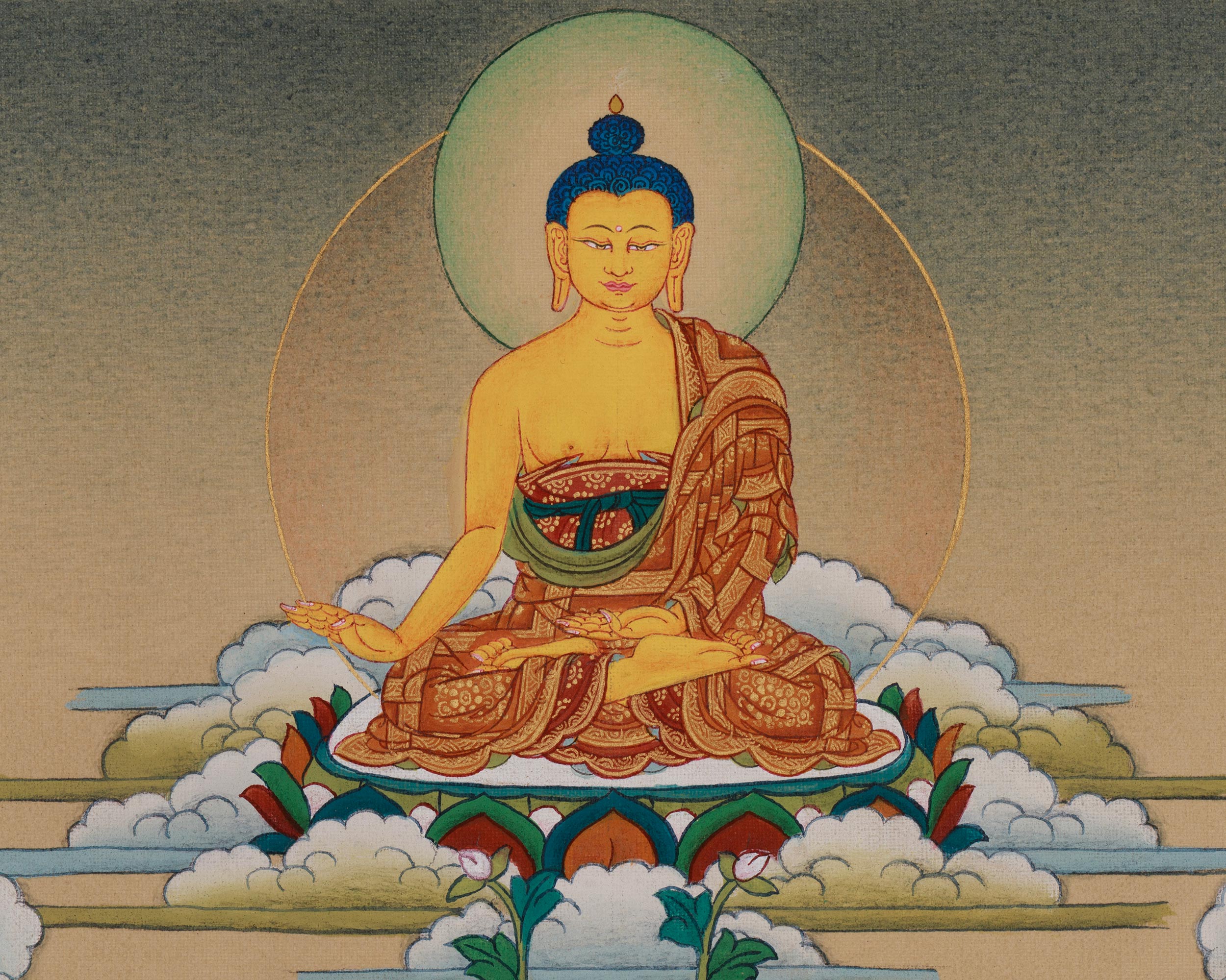 Asta Medicine Buddha Thangka | Sacred Eight Medicine Buddhas Healing Artwork