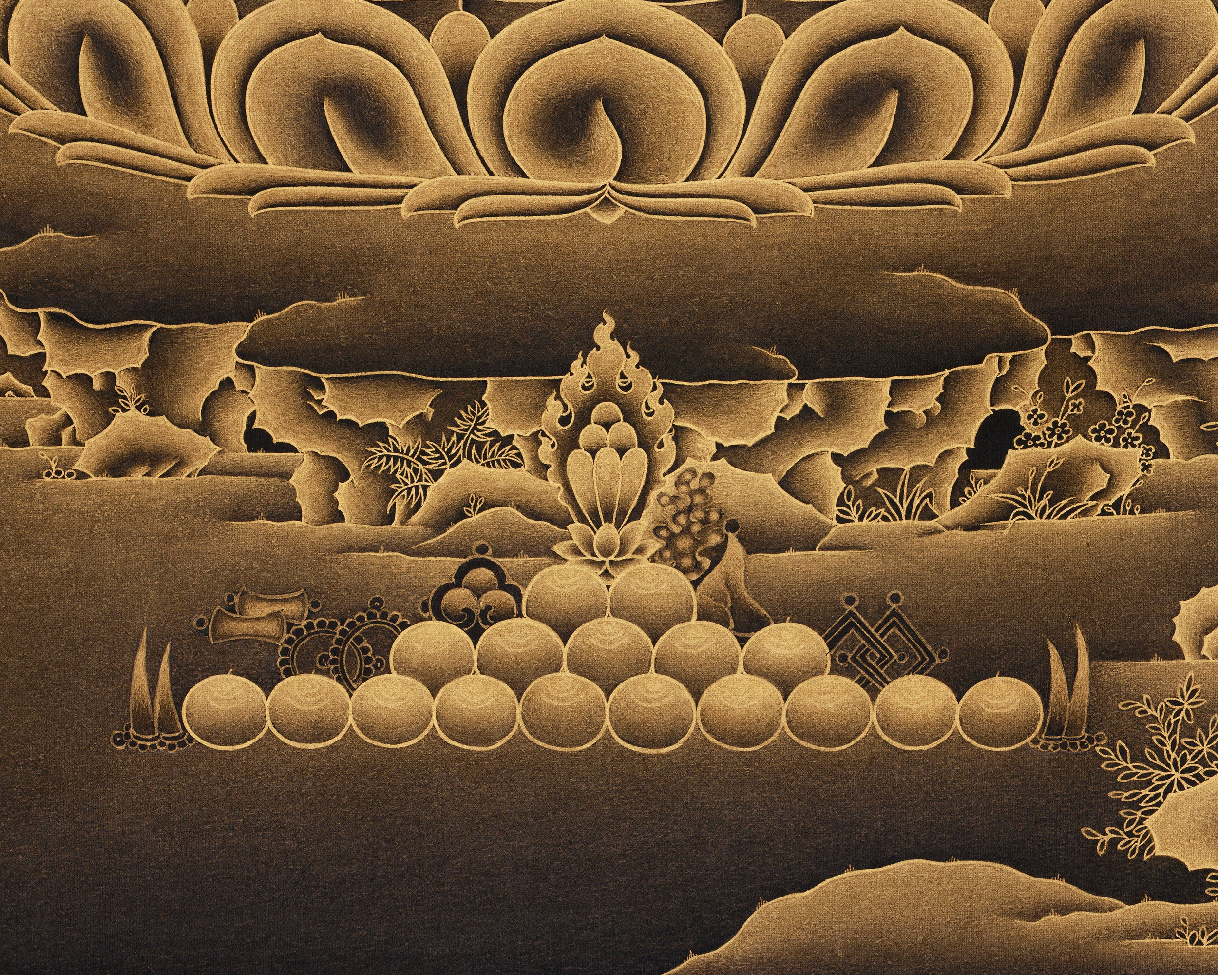 2 Armed Chenrezig Thangka Print | Avalokiteshvara Nakthang Style Art