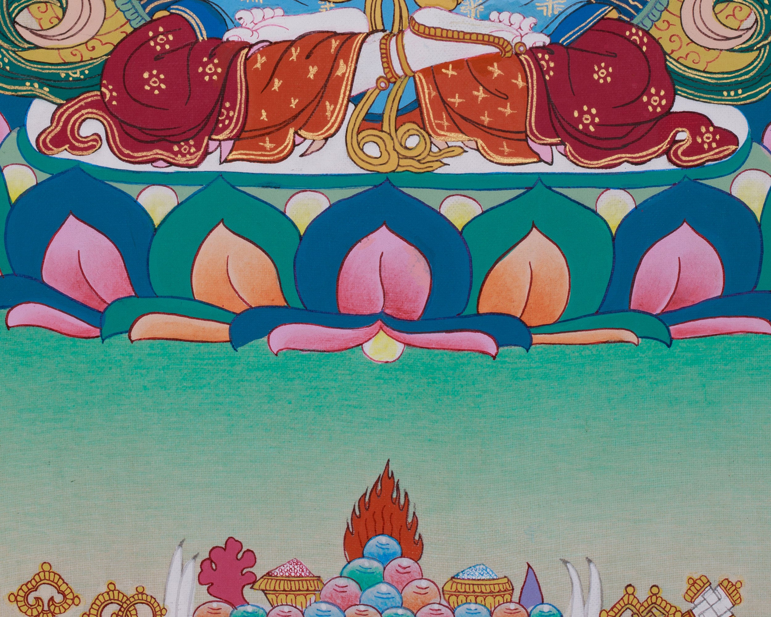 The Embodiment of Compassion, Chenrezig Thangka | Four Armed Avalokiteshvara