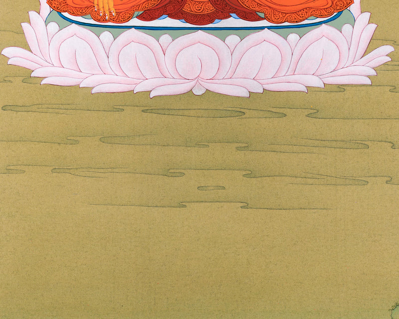 Minimal Buddha Shakyamuni Thangka | Tibetan Buddhist Art