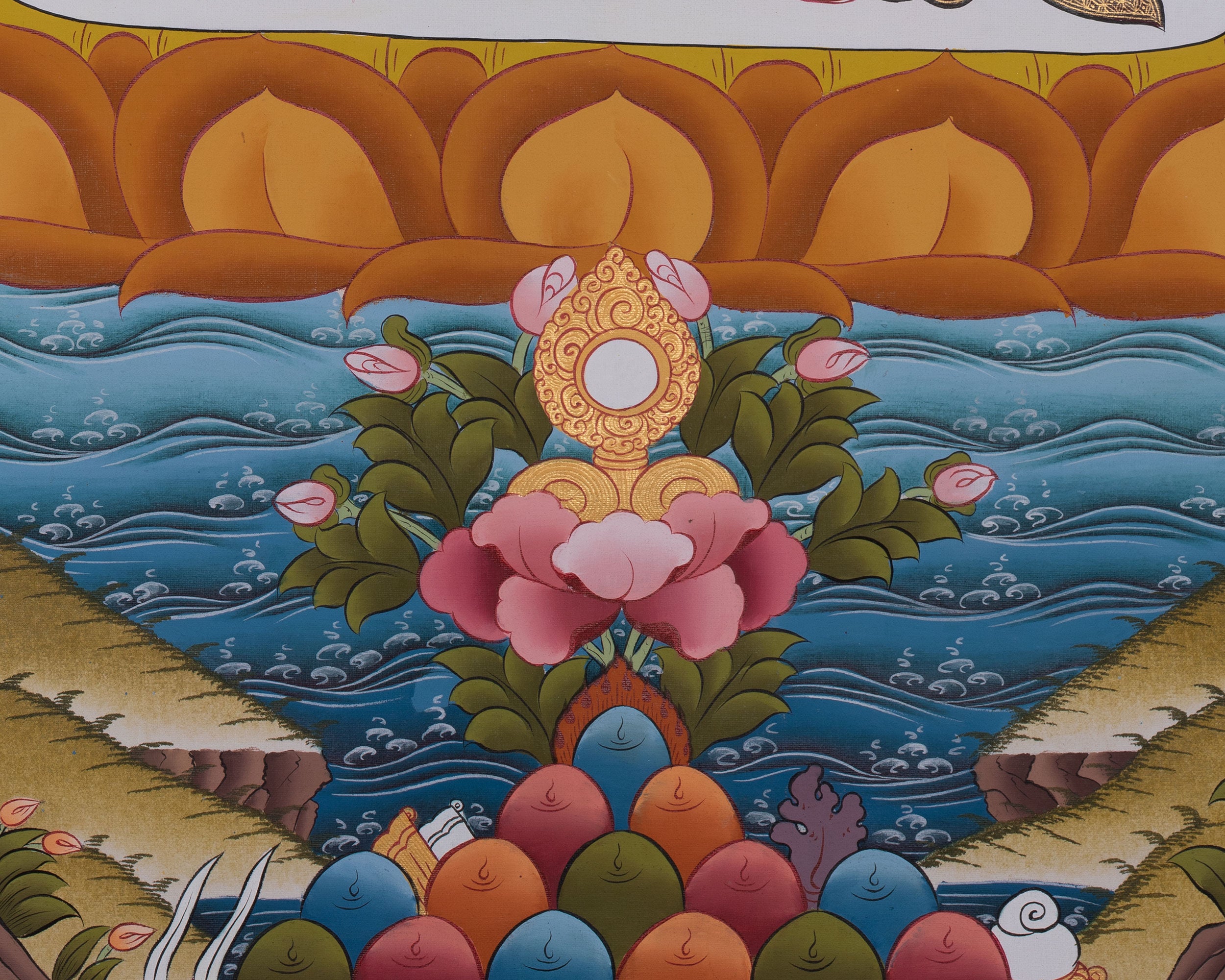 Vajrapani Bodhisattva Thangka Painting | Vairocana Buddha Thangka | Buddhist Art