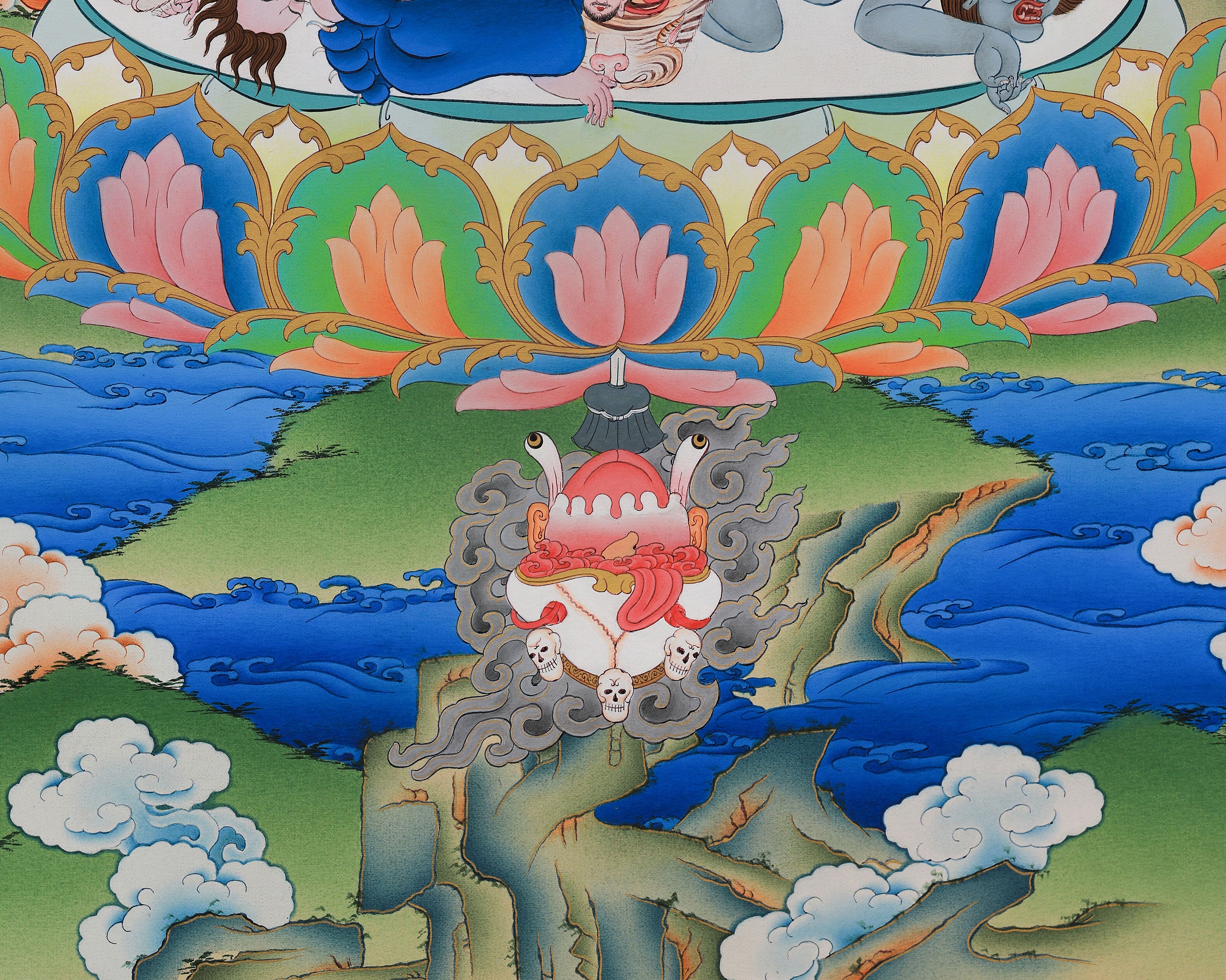 Four-Armed Mahakala with Consort Canvas Print | Powerful Wrathful Dharmapala