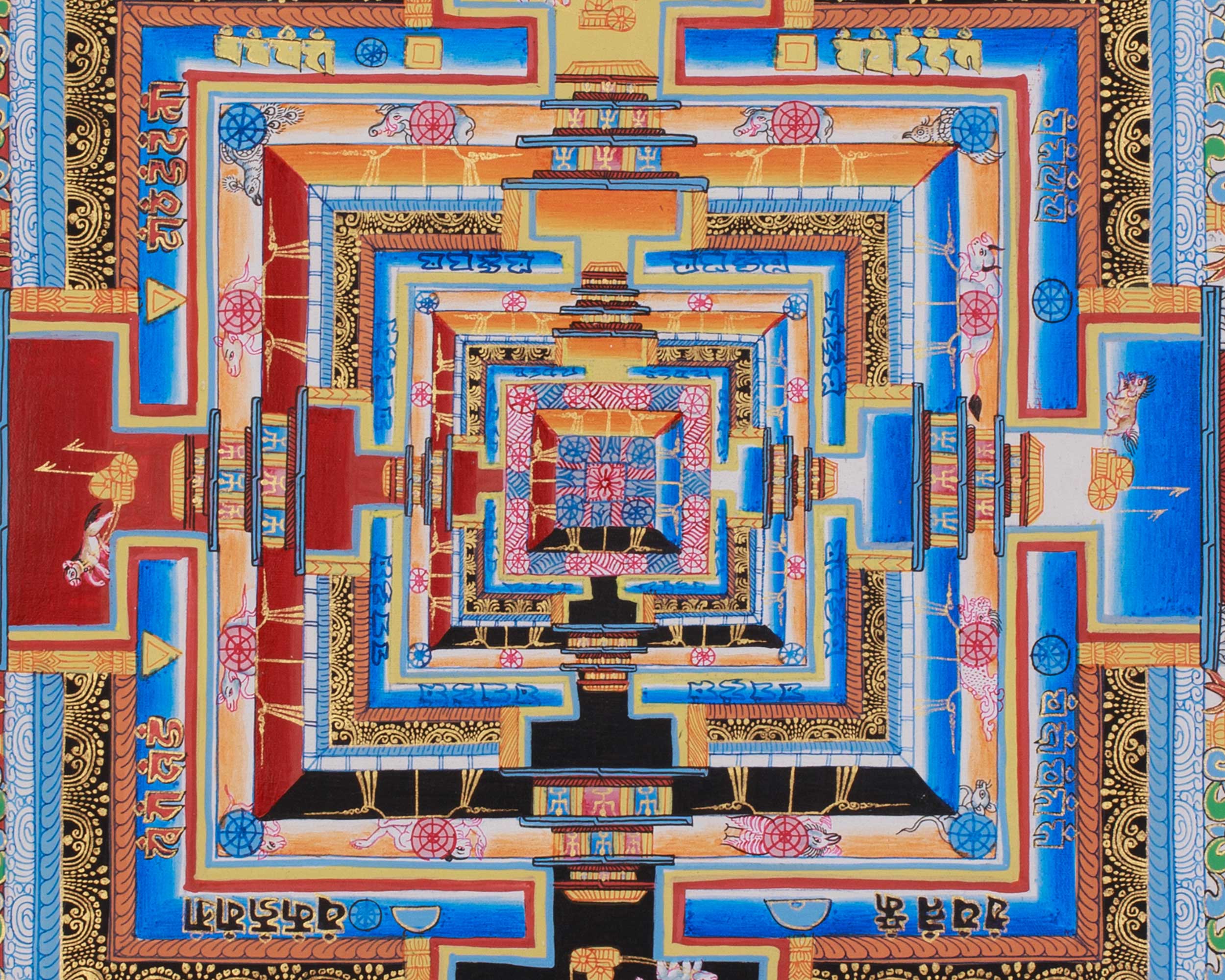 Himalayan Kalachakra Mandala Artwork | Wheel of Time Thangka