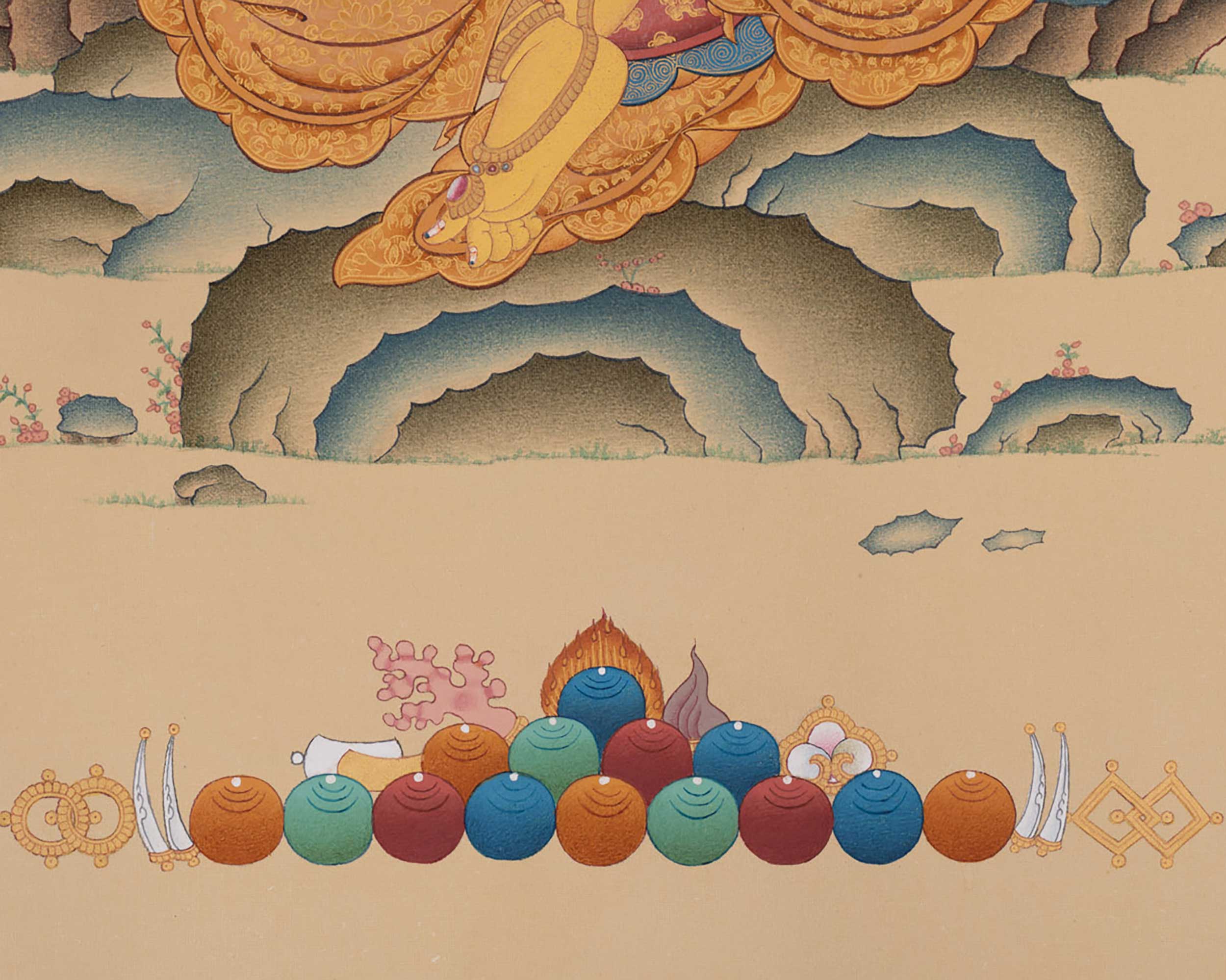Captivating Manjushri Thangka Masterpiece for Meditation | Bodhisattva Canvas For Spiritual Practice