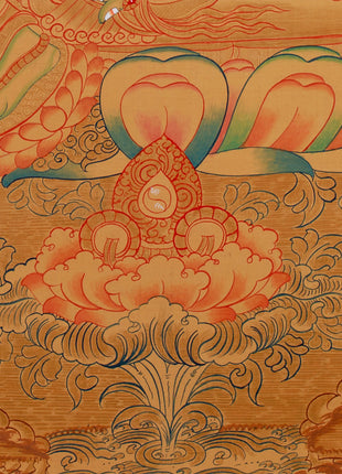 Tibetan Green Tara Thangka | Featuring Manjushri and Vajrapani