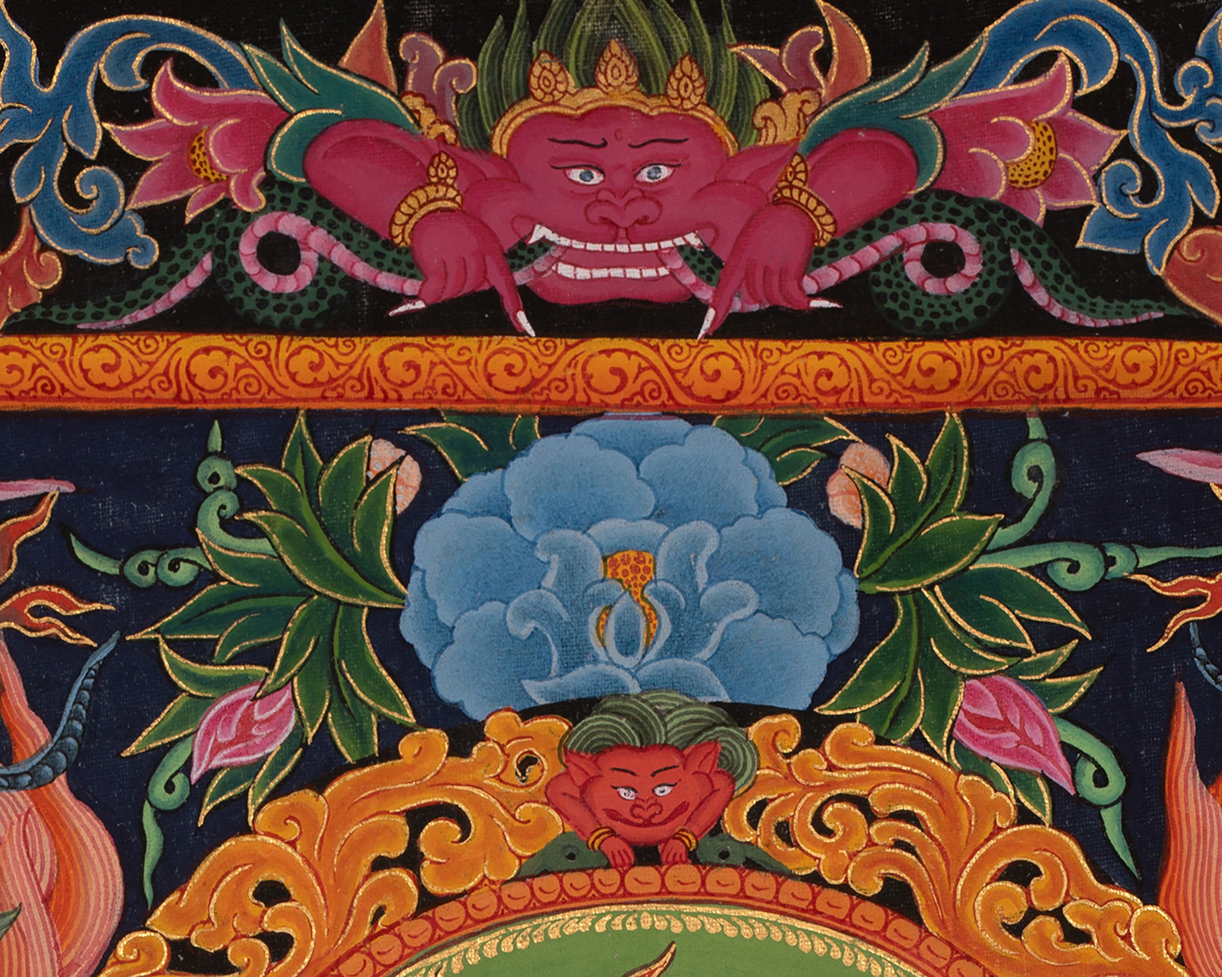 Newari Padmapani Lokeshvara | Rare Genuine Hand Painted Paubha Art