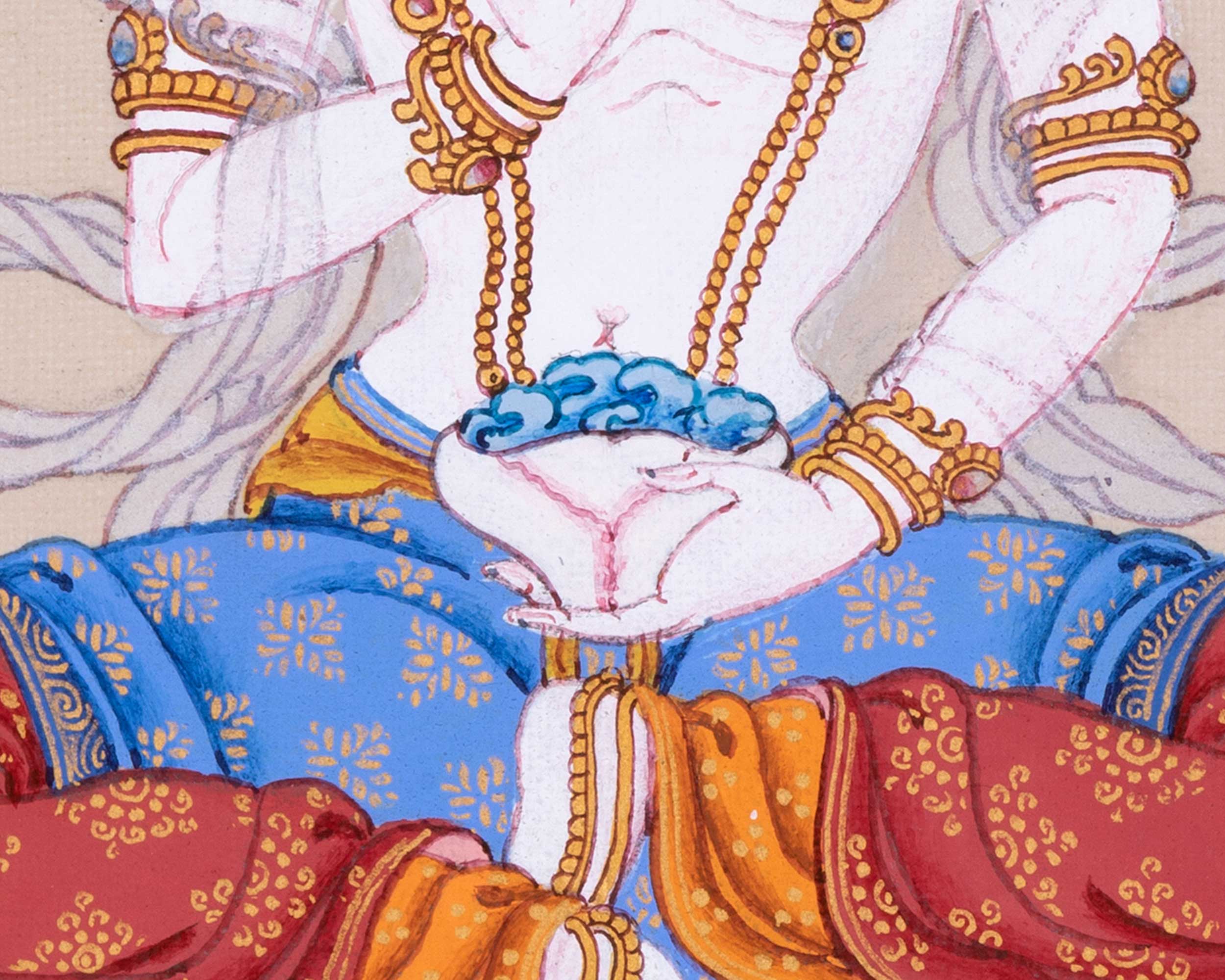 Small Yeshe Tsogyal Thangka | Guru Rinpoche's Consort | Female Spiritual Canvas Art