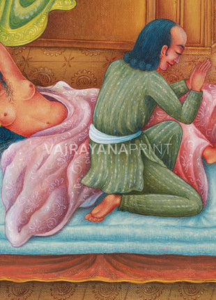 Red Chenrezig Thangka Print | Boddhisattva Avalokiteshvara | Traditional Art Print of Chenresig