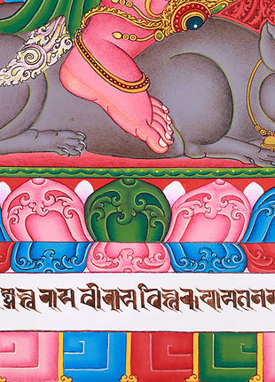 Majestic Lord Ganesha Paubha Artwork | Traditional Nepalese Art