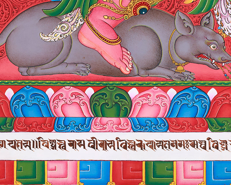 Majestic Lord Ganesha Paubha Artwork | Traditional Nepalese Art