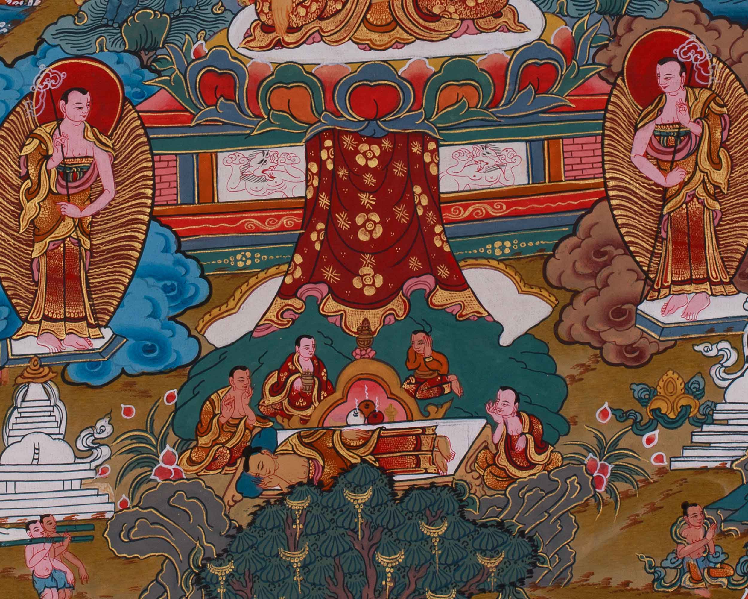 Tibetan Thangka of Buddha Life History | Sage of Shakya Clan