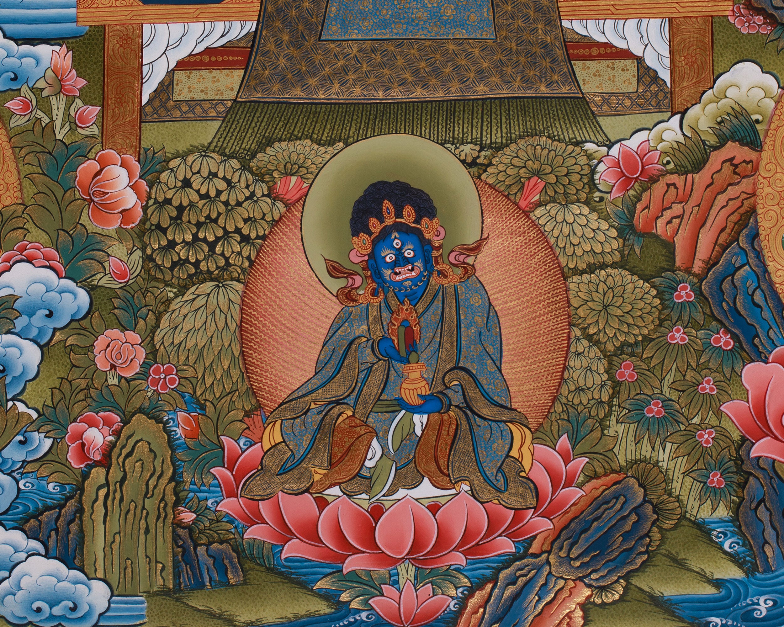 Assembly of 8 Medicine Buddhas | Tibetan Bhaisajyaguru Large Thangka Painting