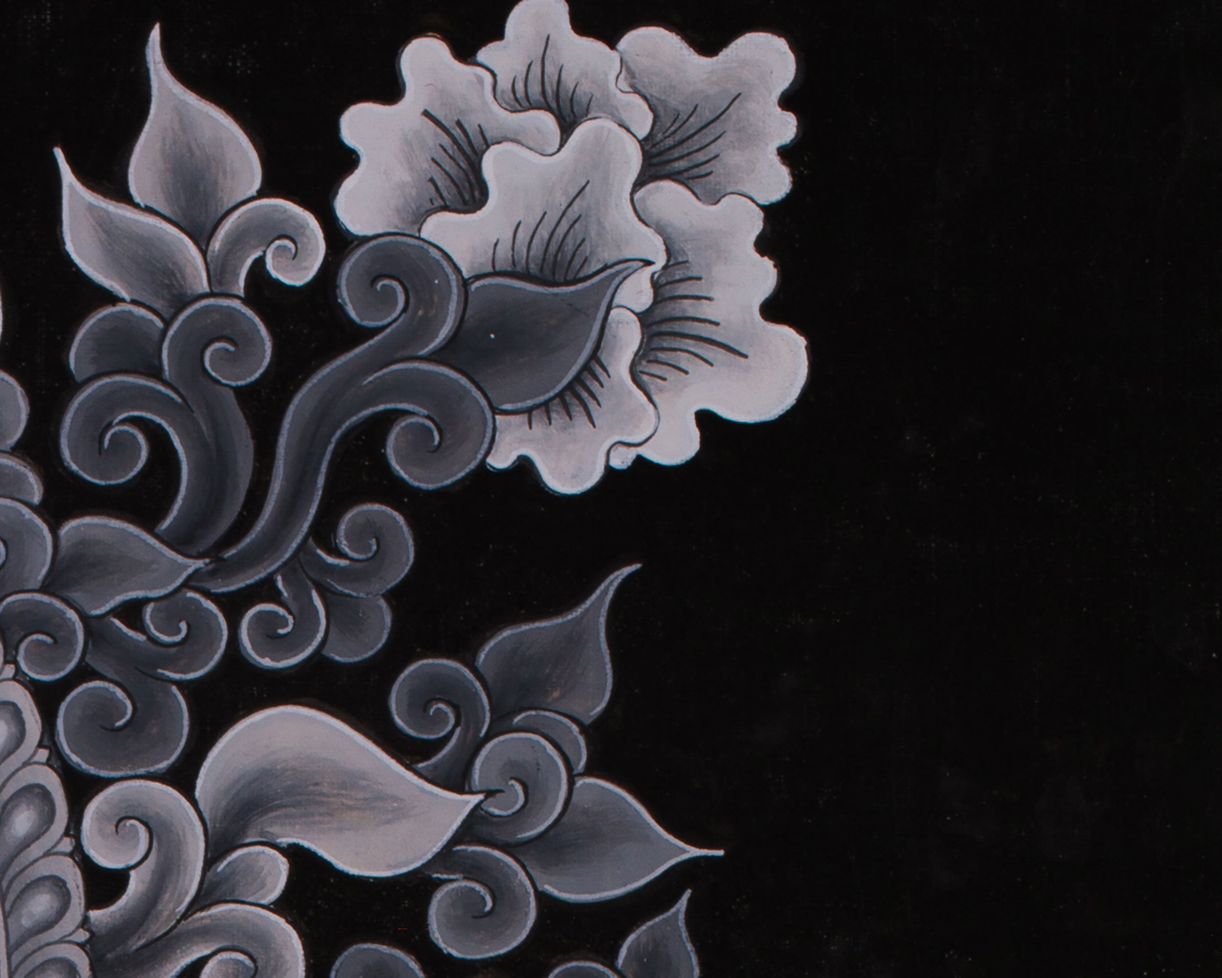 Standing White Tara Painting | Monochromatic Spiritual Masterpiece