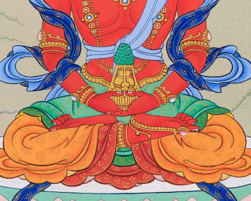 Small But Perfect Amitayus Thangka for Practice