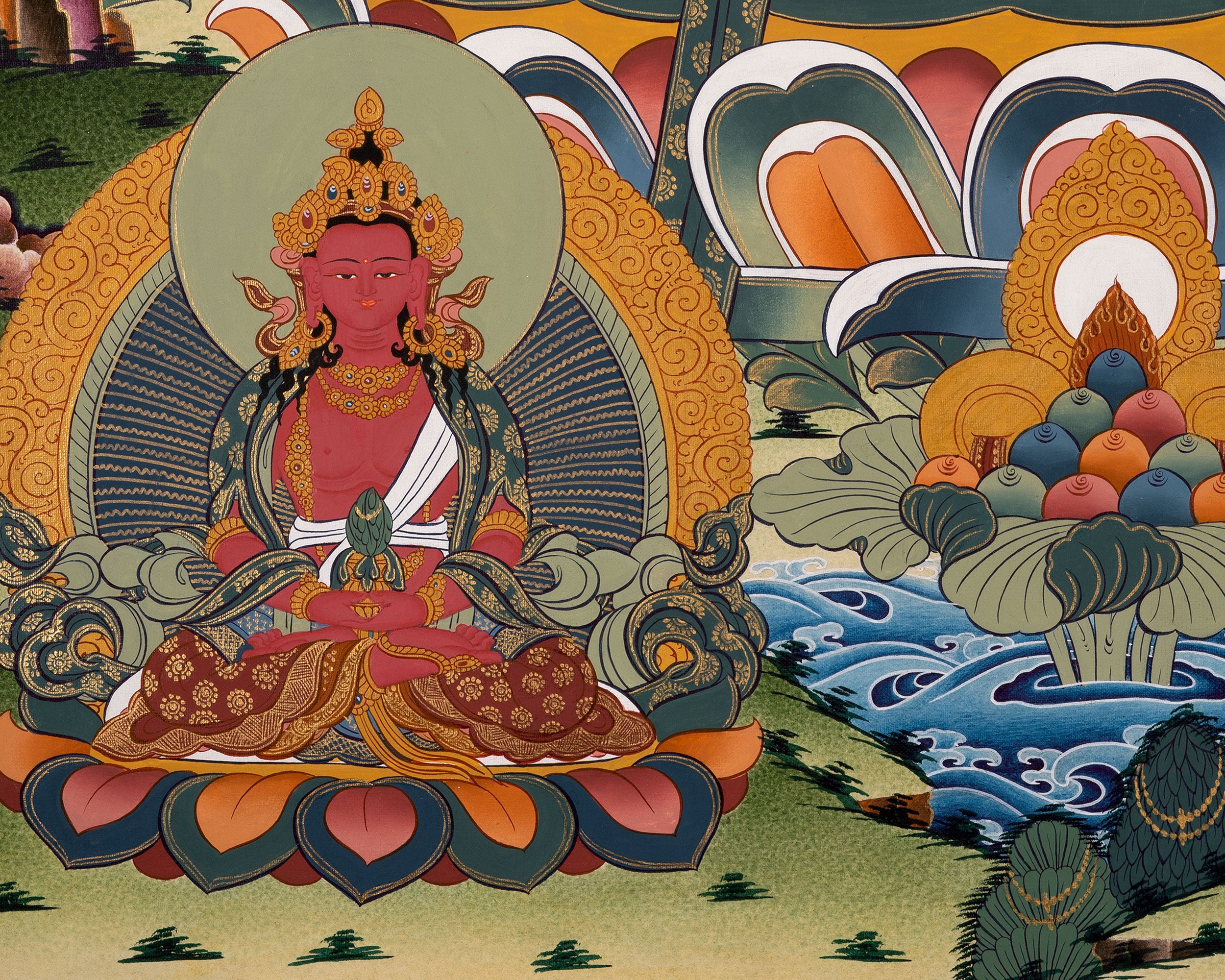 White Tara Thangka Painting | Female Bodhisattva | Decorative Art