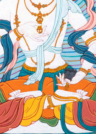 Vajrasattva Thangka in Authentic 24K Gold | Traditional Dorsem Painting | Buddhist Thangka Art