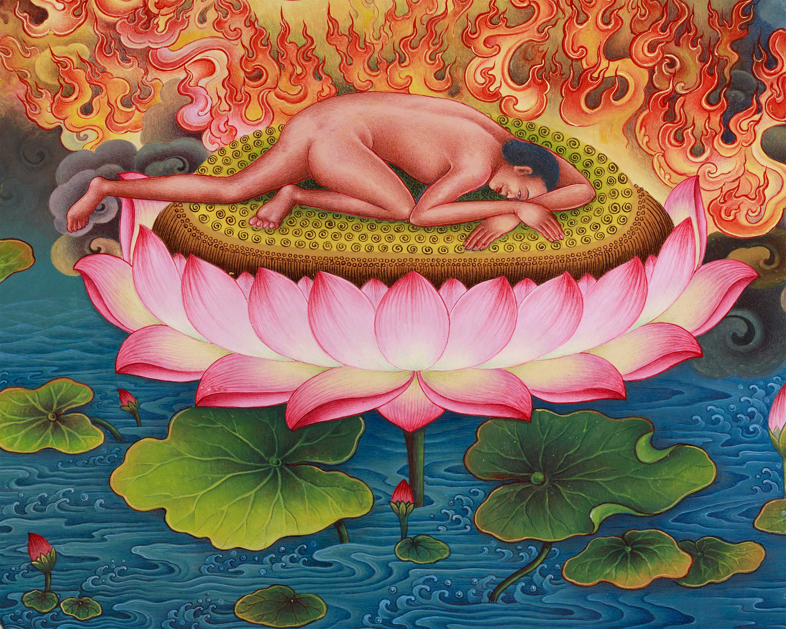 Vidyadhari Yogini, Flying Vajrayogini Giclee Print | Sky-Dancer of Wisdom and Fierce Compassion