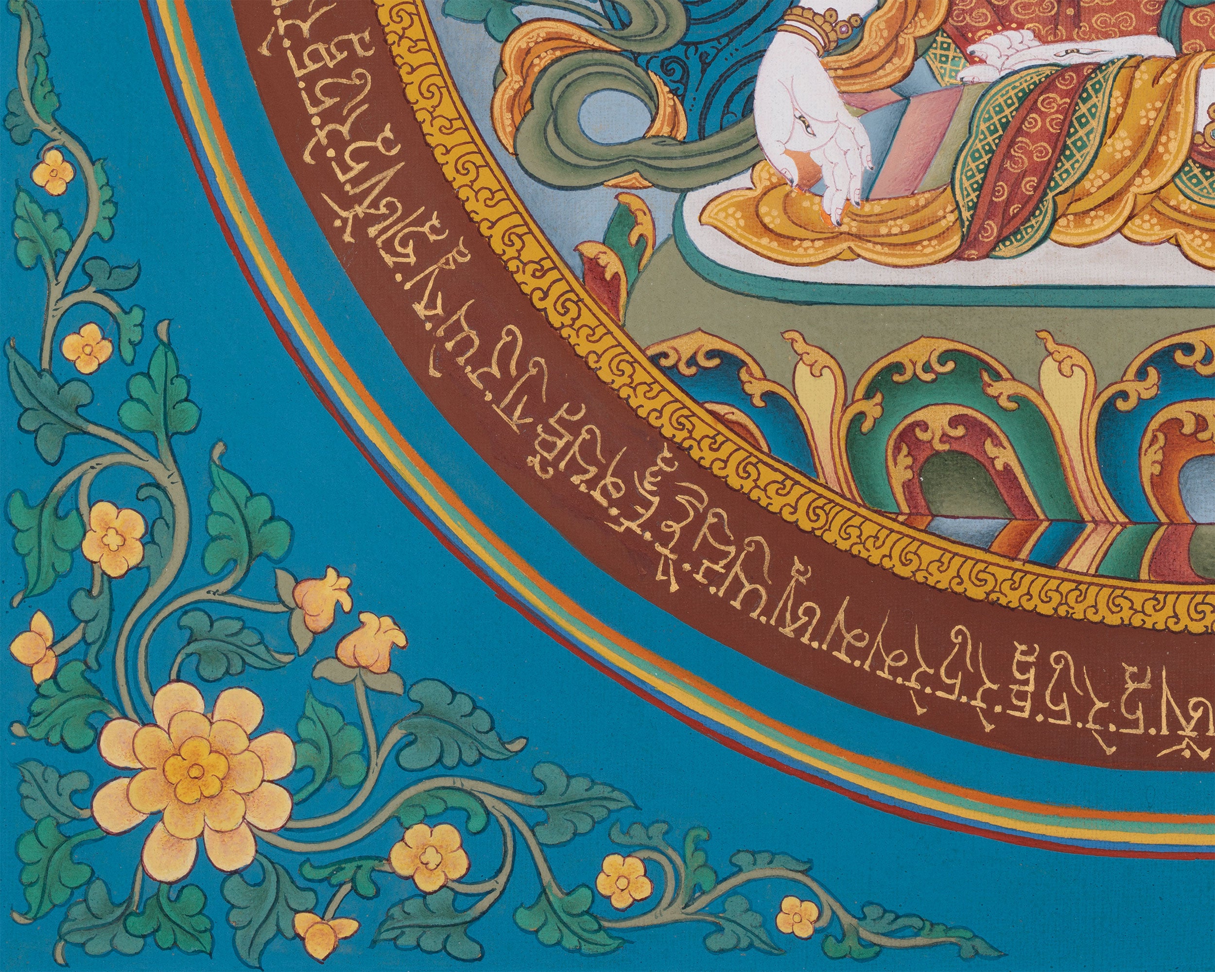 Exquisite Goddess White Tara Mandala Thangka | Female Buddhist Deity of Health and Protection
