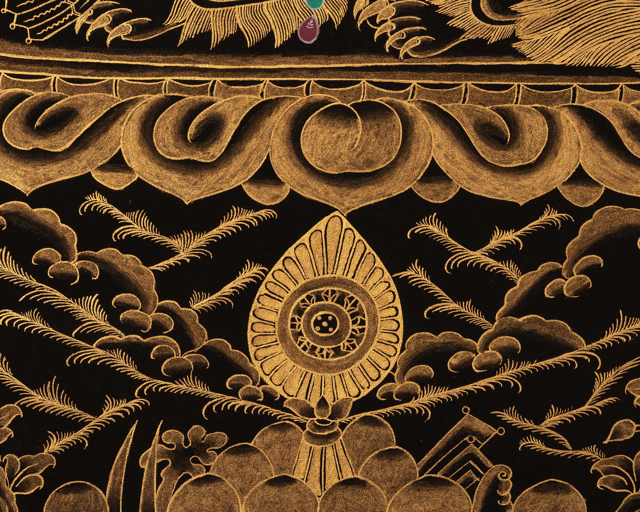Gold Style Namtose Thangka Painting | Original Hand-Painted Buddha of Wealth