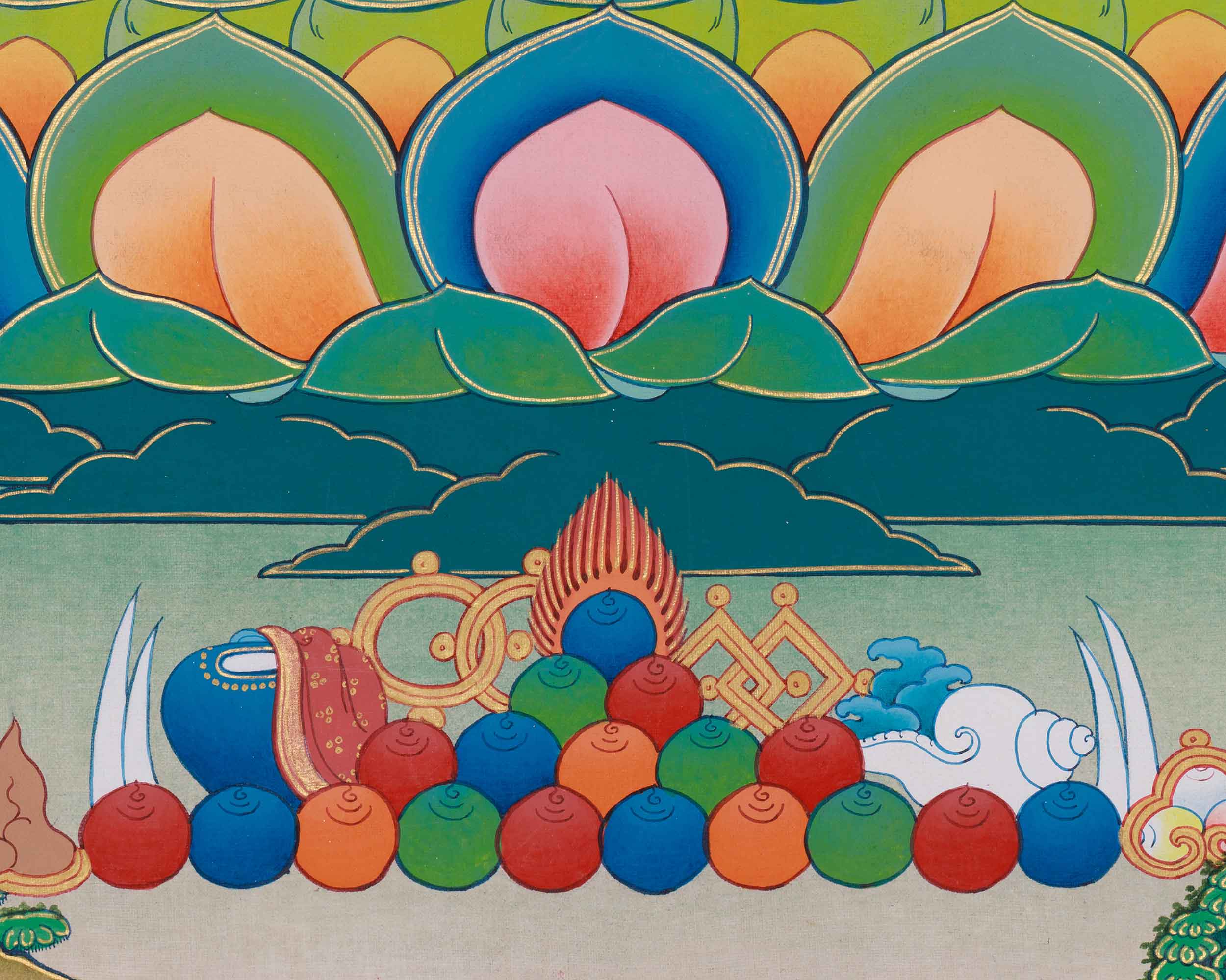 Traditional Red Chenrezig Thangka | Sacred Art of Compassion