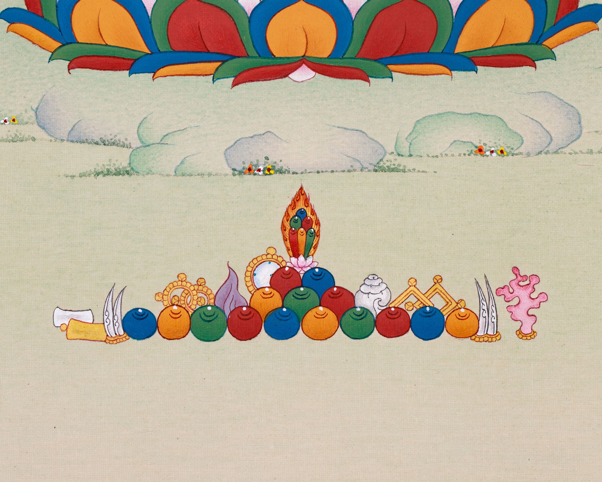Small Blue Medicine Buddha Thangka | Hand-Painted Tibetan Healing Art