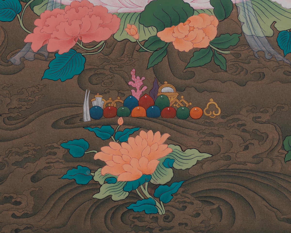 Tibetan Sita Tara Thangka | White Tara Compassion and Healing Artwork