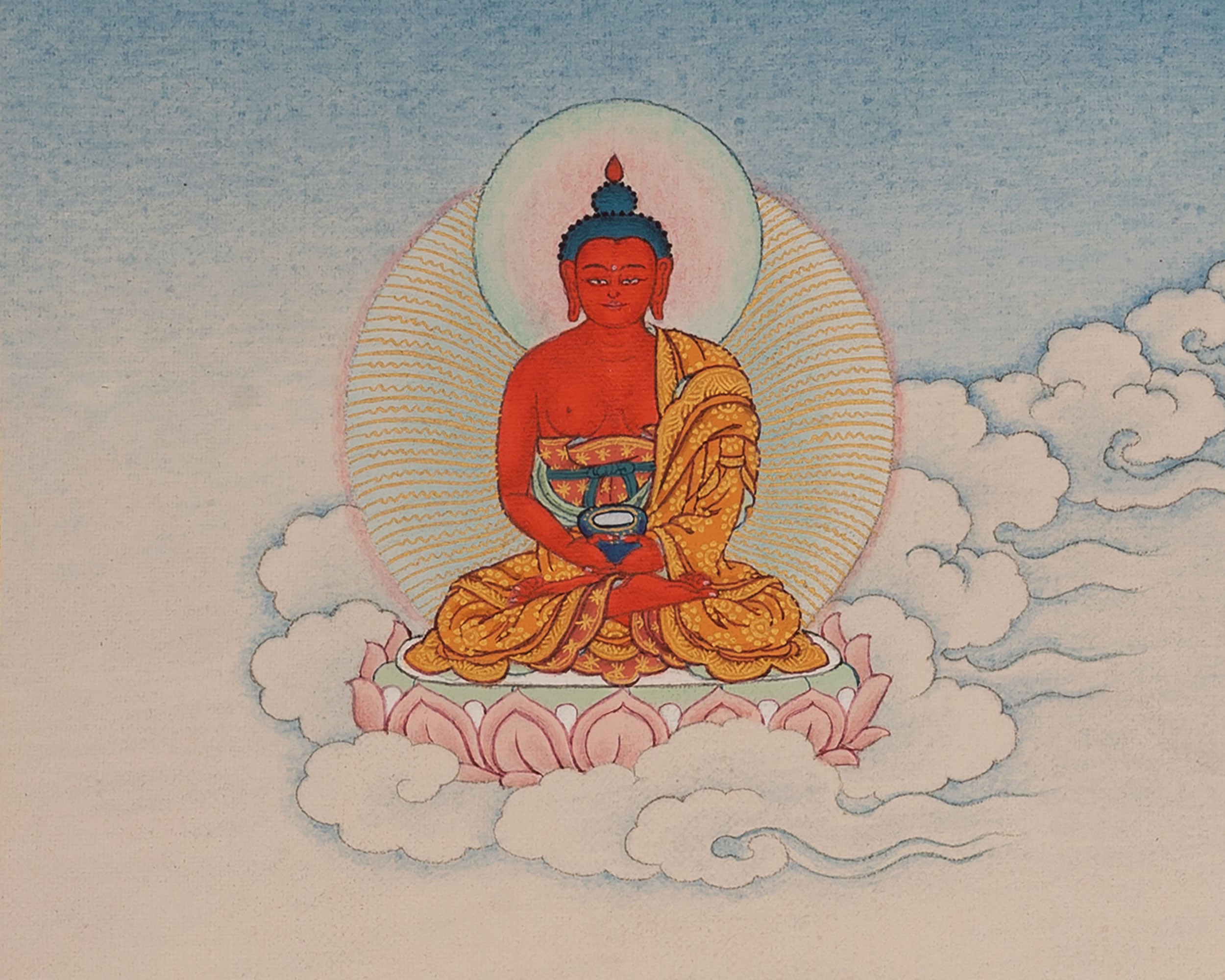 Buddha of Compassion Chenrezig Thangka | Divine Mercy and Enlightened Presence