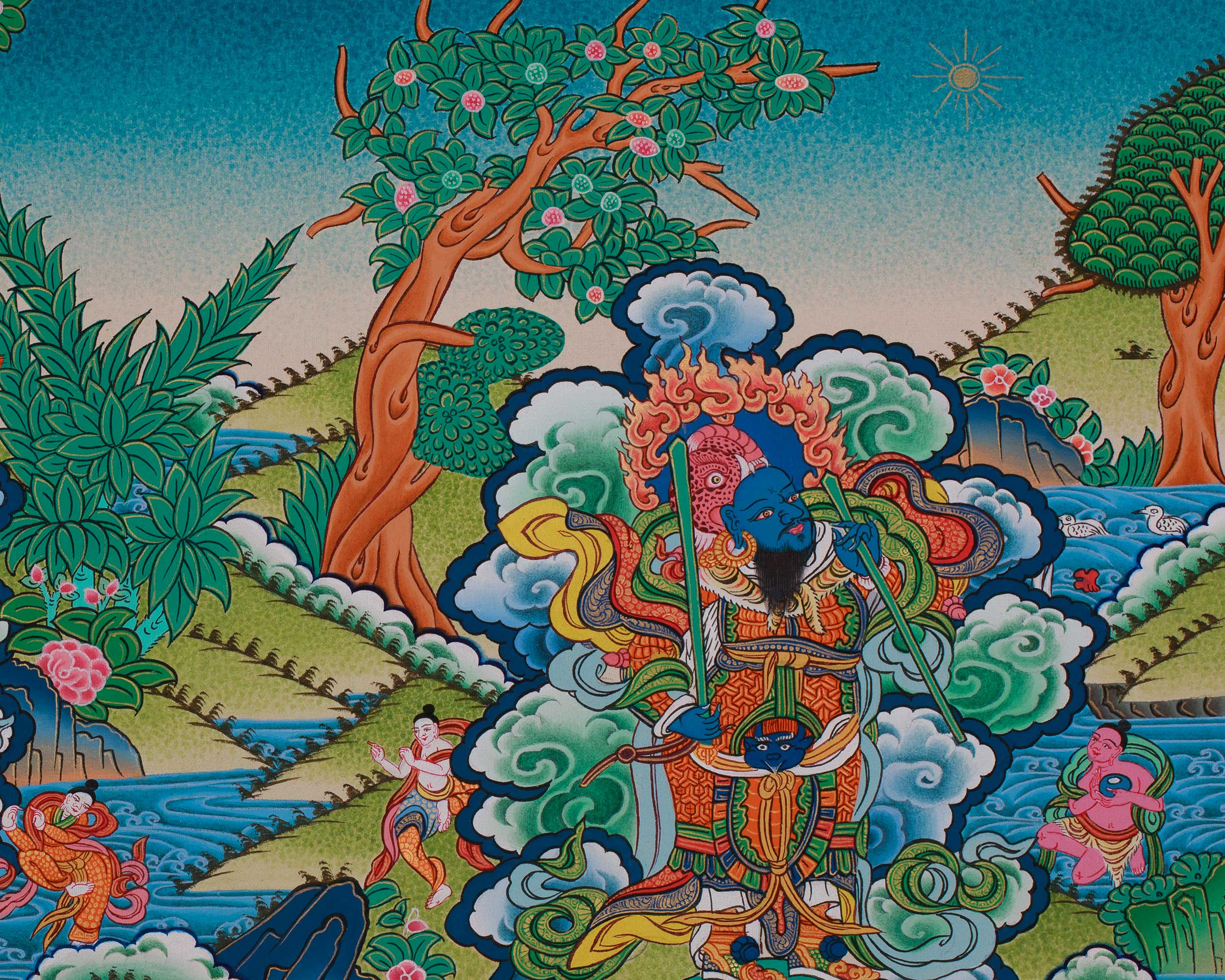 Four Heavenly Kings Thangka | Sacred Guardians of the Four Directions