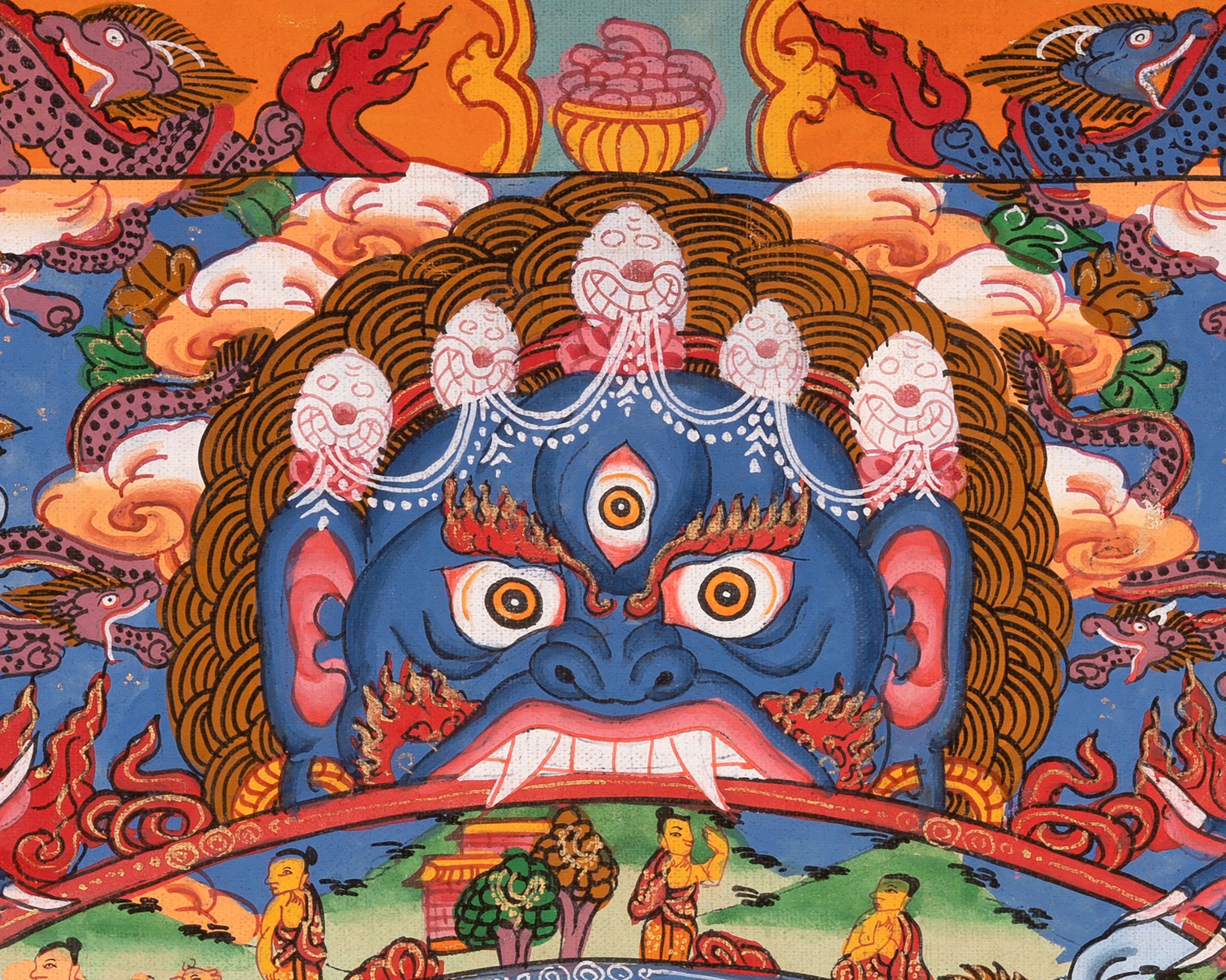 Wheel of Life Buddhist Thangka | Traditional Art | Wall Decors