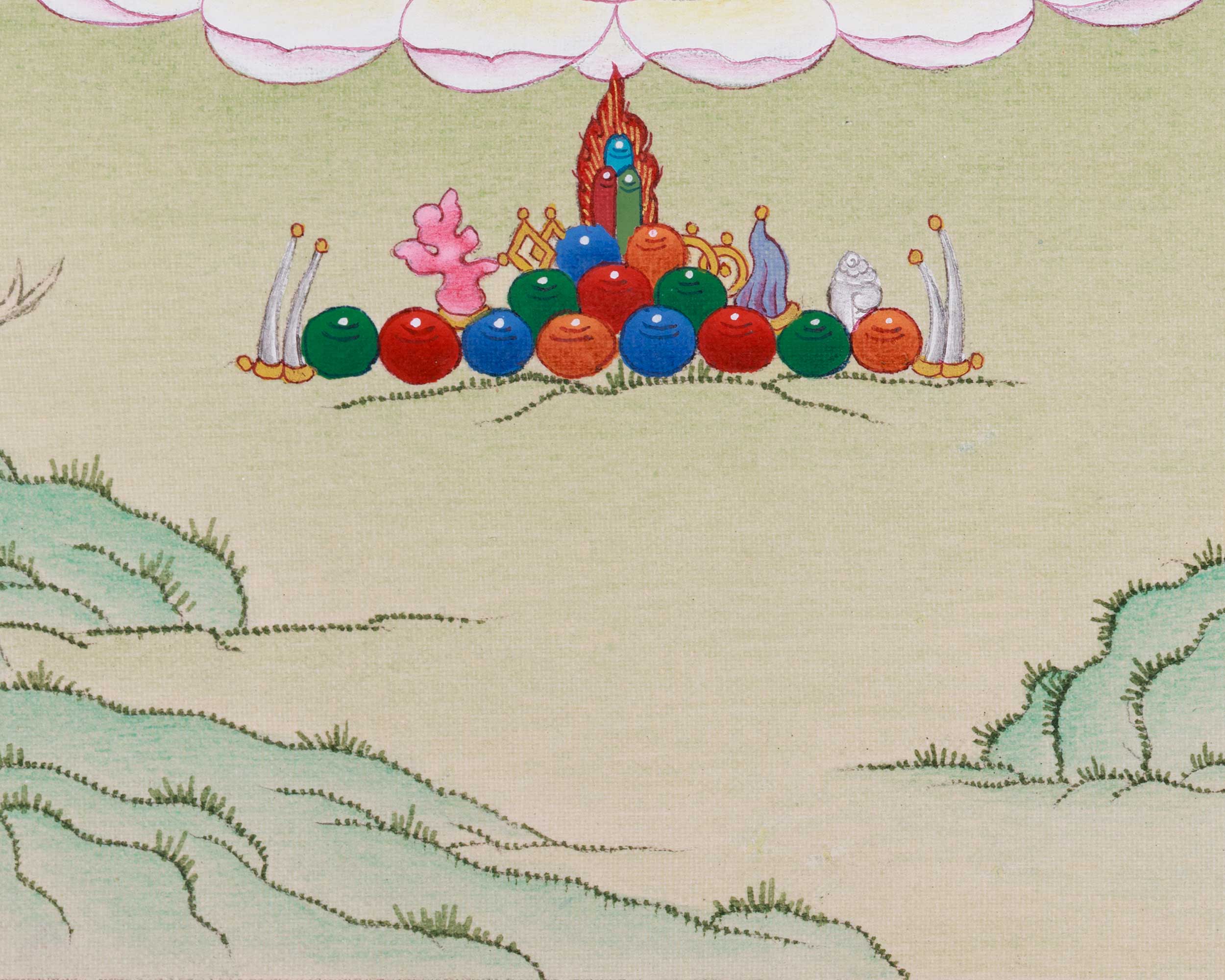 13-Inches Chenrezig Thangka | Divine Compassion and Spiritual Blessings