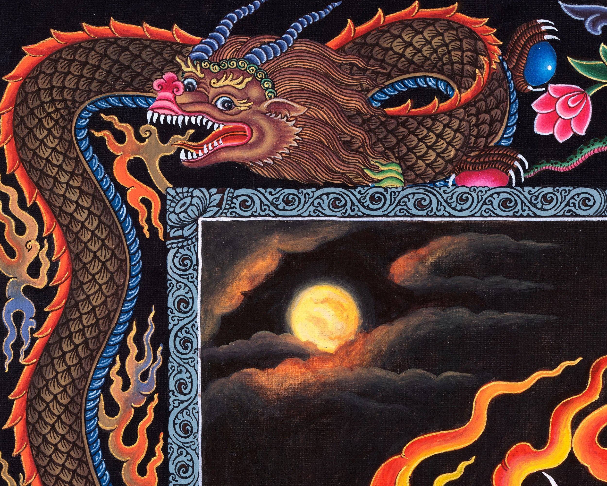 Red Bhairava Mahakala Thangka | Protector Deity of Fierce Compassion