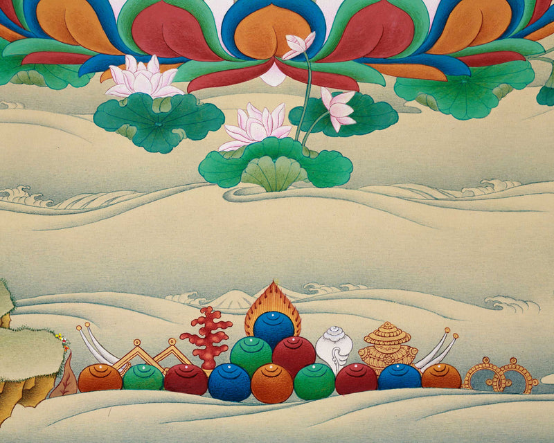 Bodhisattva Chenrezig Thangka | Art Of Compassion | Tibetan Buddhist Decoration