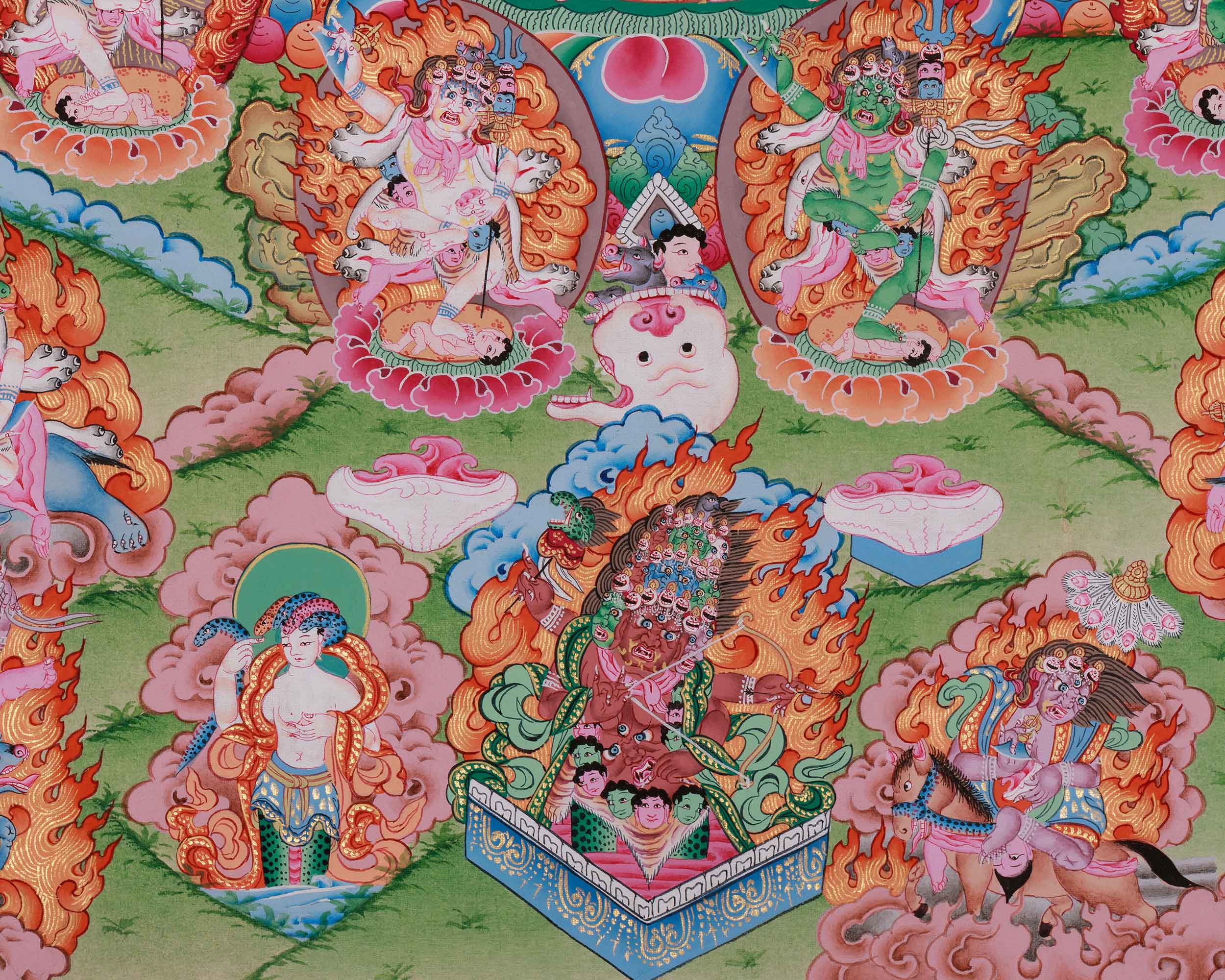 Dakini Troma Nagmo Painting | Black Wrathful Mother | Wrathful Manifestation of Vajrayogini