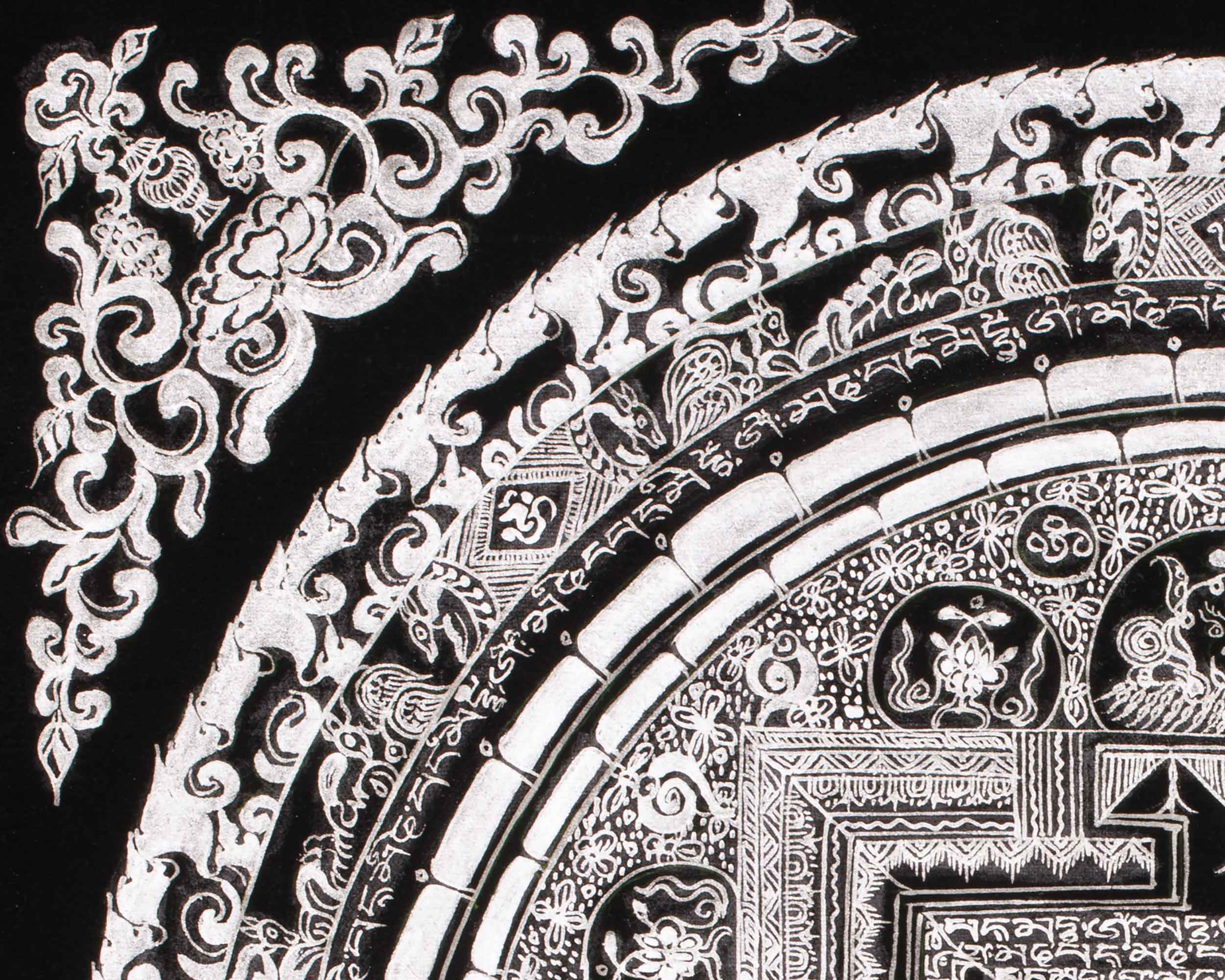 Sacred Pure Silver Mantra Mandala | Symbol of Compassion and Enlightenment