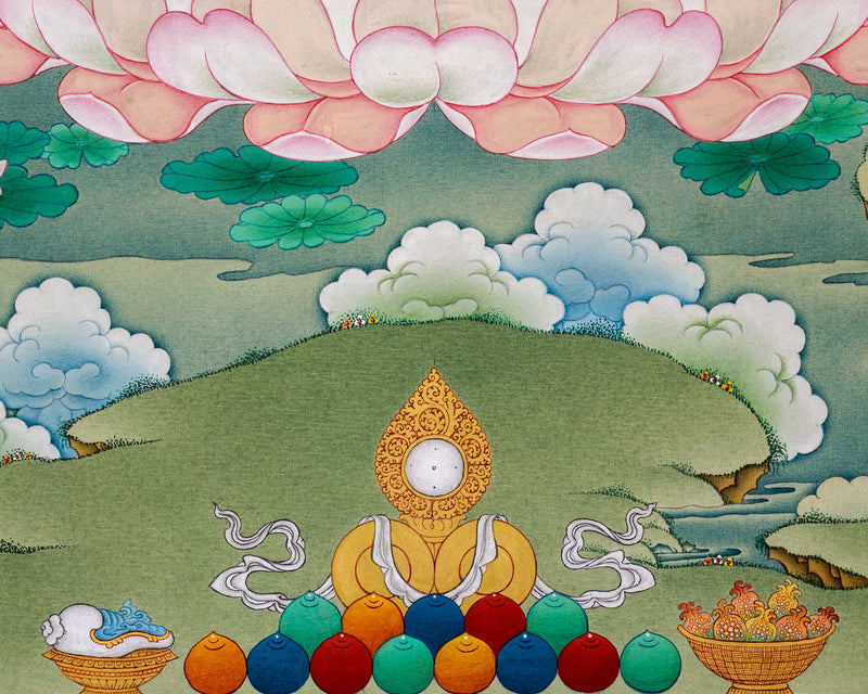 Compassion Buddha Avalokiteshvara Thangka| Authentic Stone Colors from Lhasa, Tibet