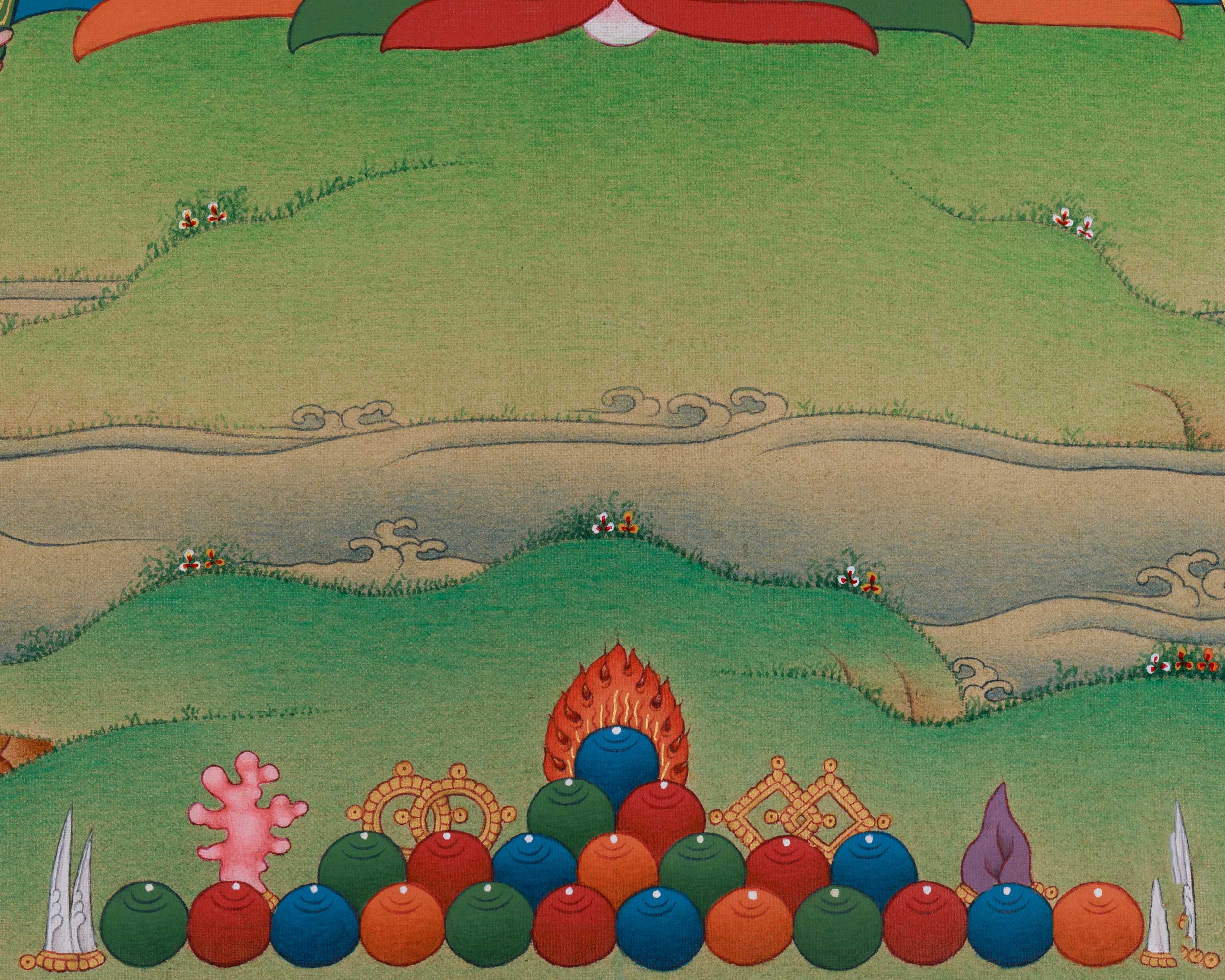 Himalayan Manjushri Thangka | Divine Wisdom Bodhisattva Art