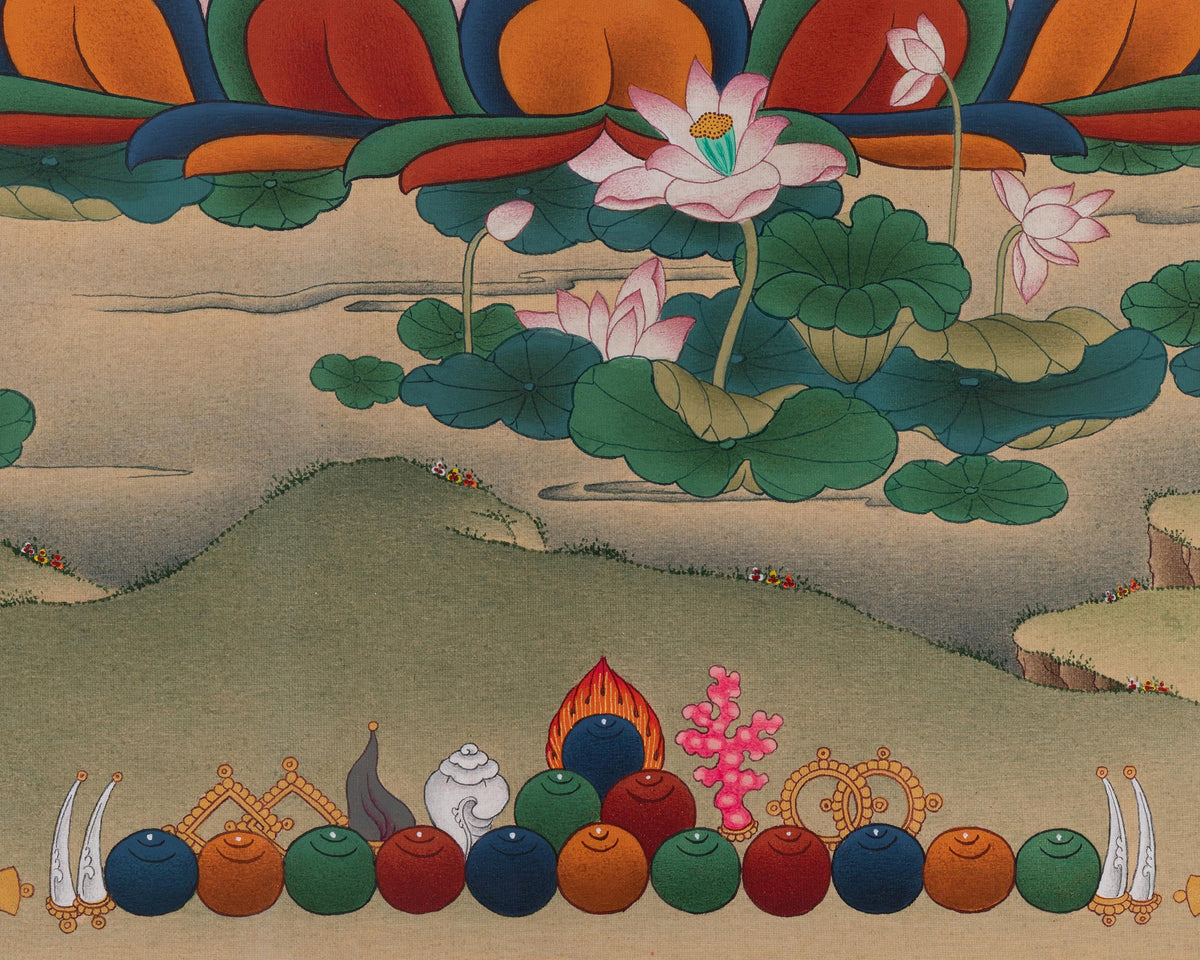 Vajrasattva Sacred Thangka | Traditional Buddhist Art of Purity and Transformation
