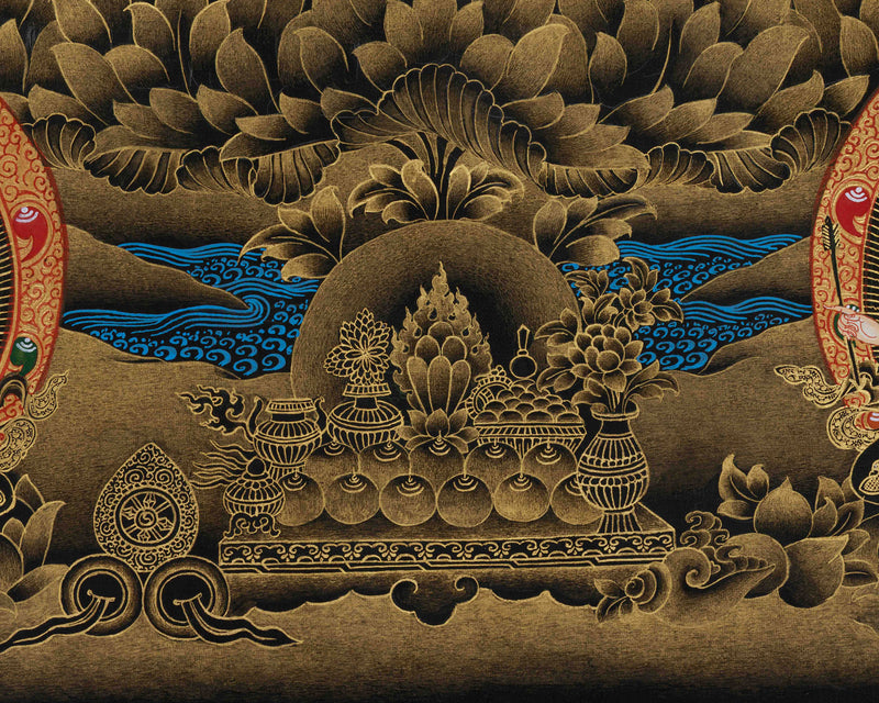 Traditional Sita Tara Gold Thangka | Enlightened Masters | Composition of Wisdom and Protection