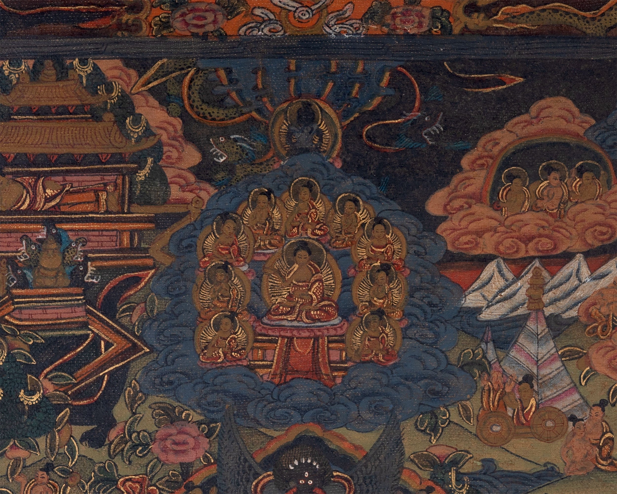 Life Of Shakyamuni Buddha | Traditional Tibetan Thangka | Wall Decors