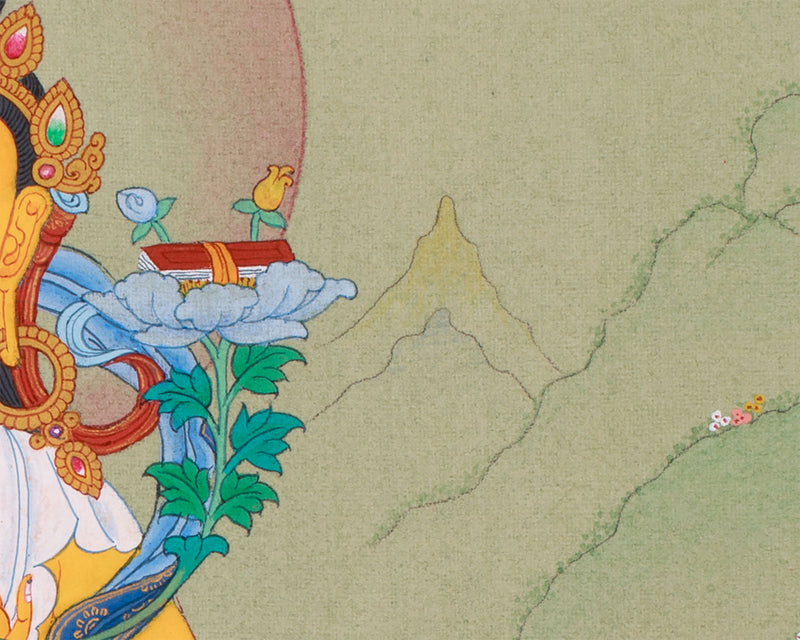 Small Manjushri Thangka | Bodhisattva of Wisdom and Clarity