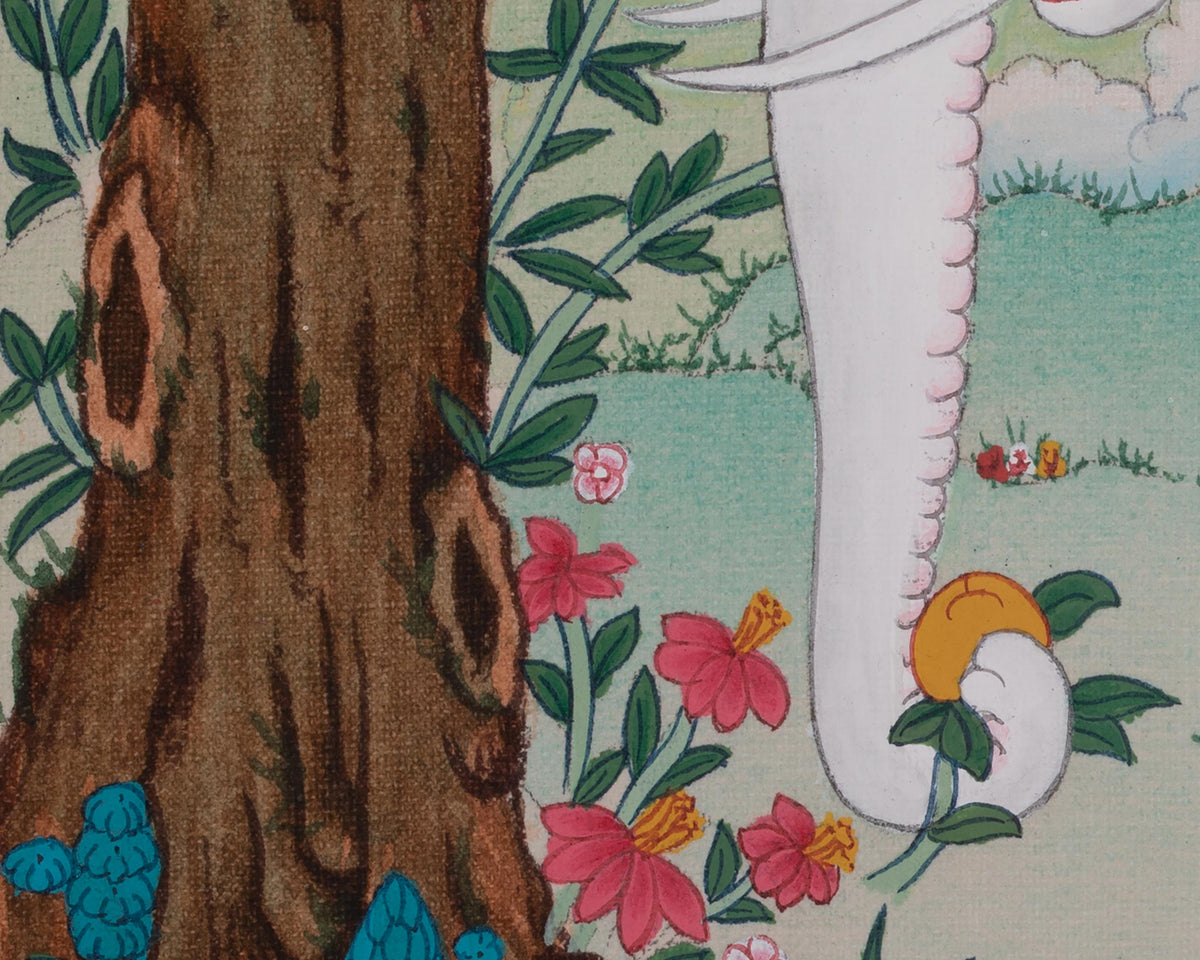 Four Harmonious Friends Sacred Art | Traditional Himalayan Buddhist Thangka