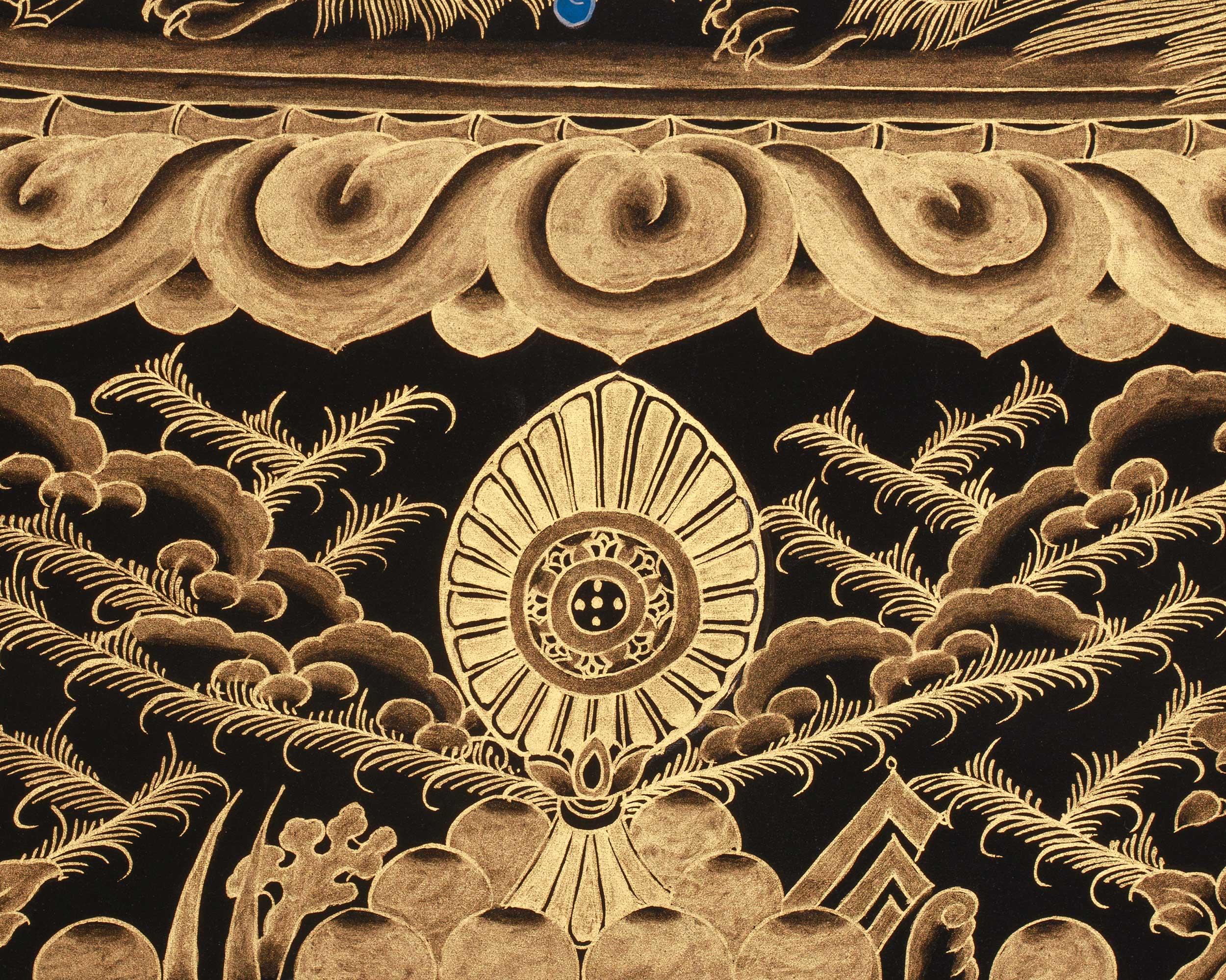 Gold Style Namtose Thangka Painting | Original Hand-Painted Buddha of Wealth