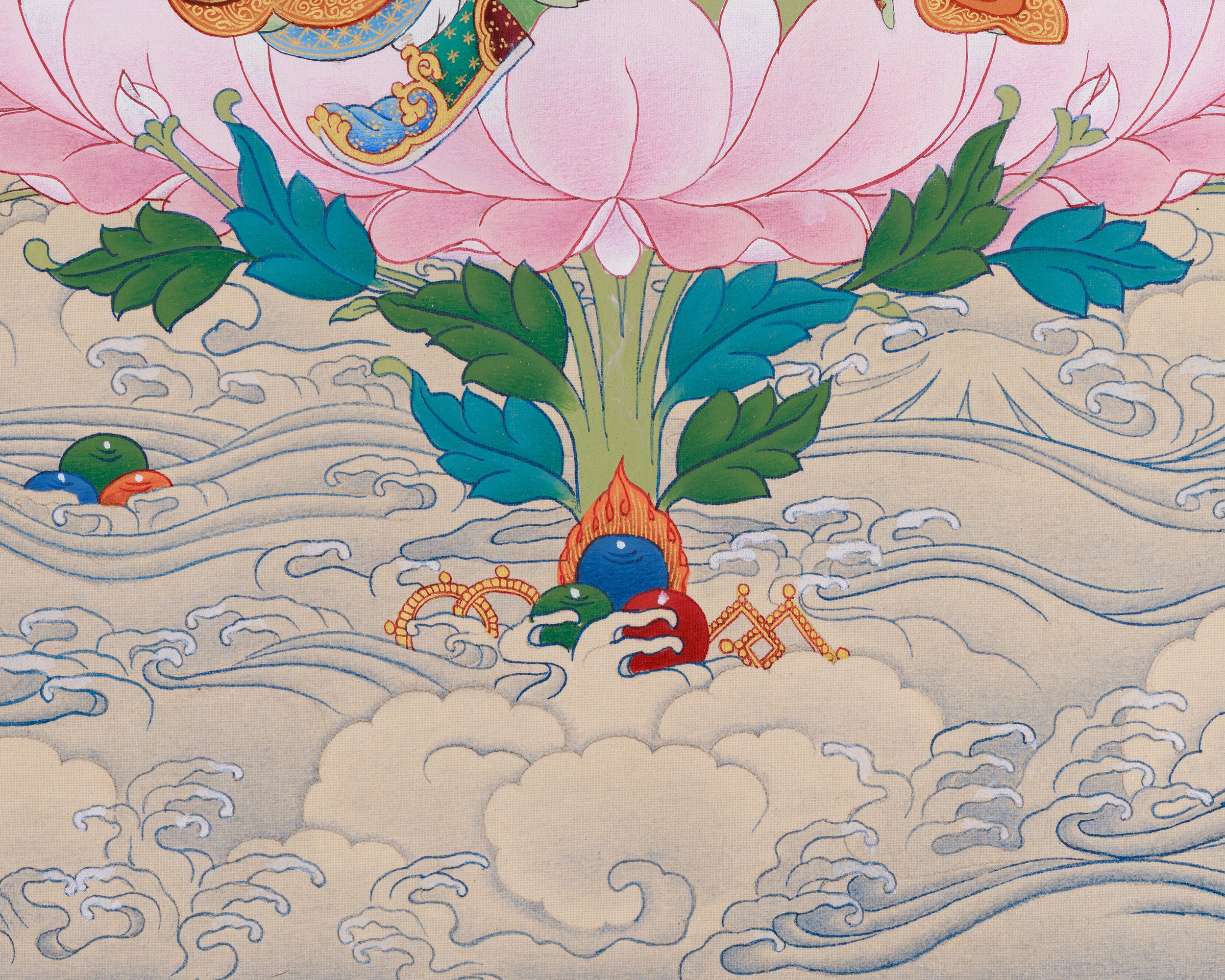 Hand-Painted Spiritual Leader, Guru Padmasambhava | The Lotus Guru of Protection