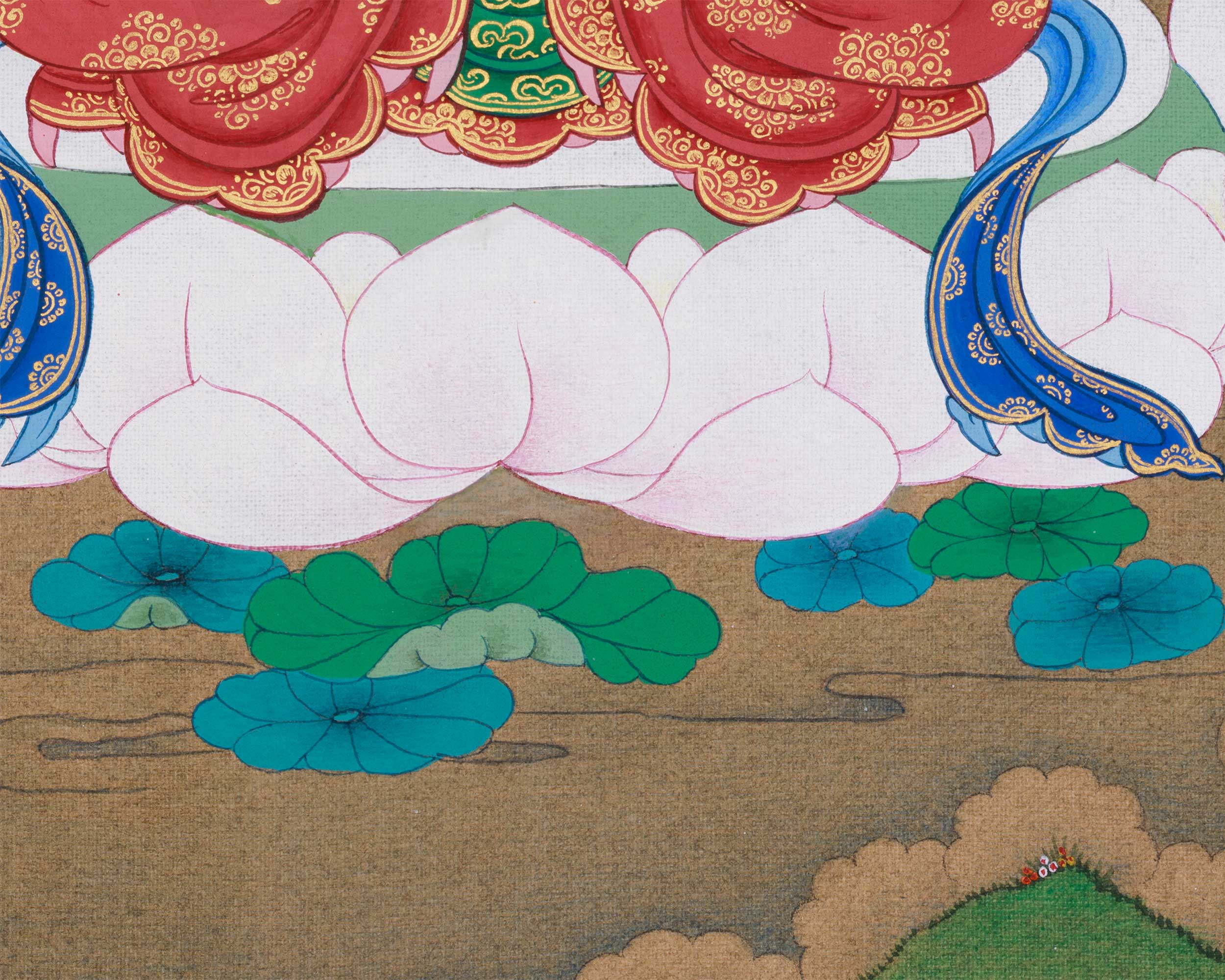 Compact Manjushri Thangka | Wisdom, Insight & Spiritual Awakening