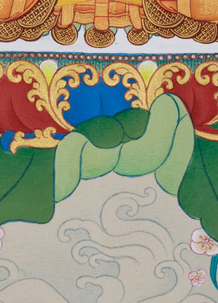 9-Inches Shakyamuni Buddha Thangka | Hand-Painted with Natural Stone Colors and 24K Gold