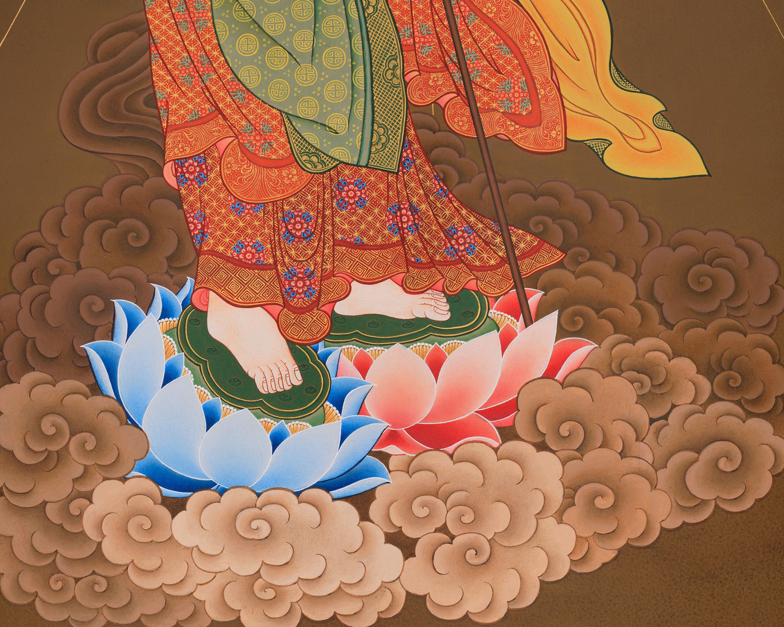 Bodhisattva Kshitigarbha Thangka | Spiritual Guardian Art