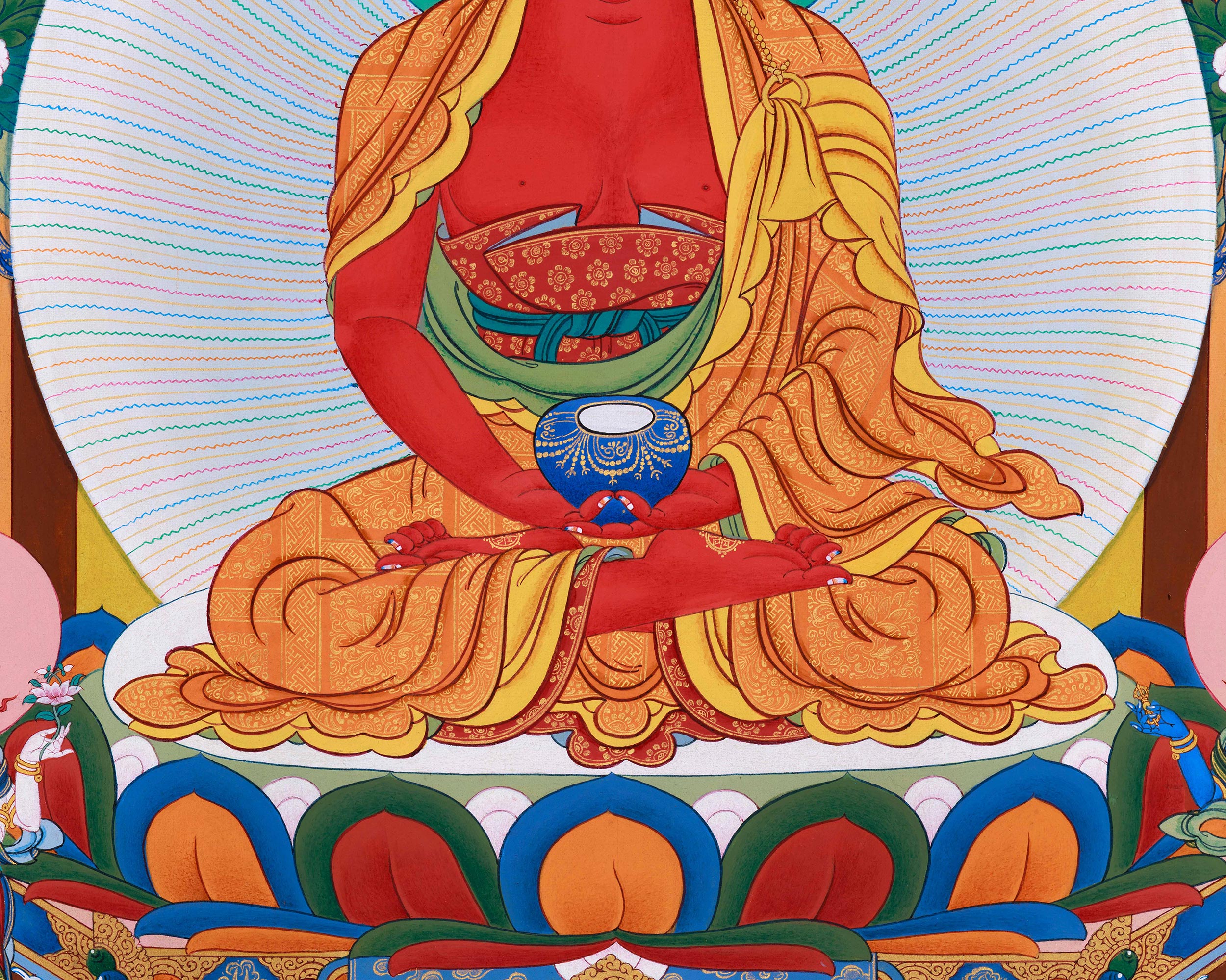 Pure Land Amitabha Singham Thangka | Karma Gadri Artistry