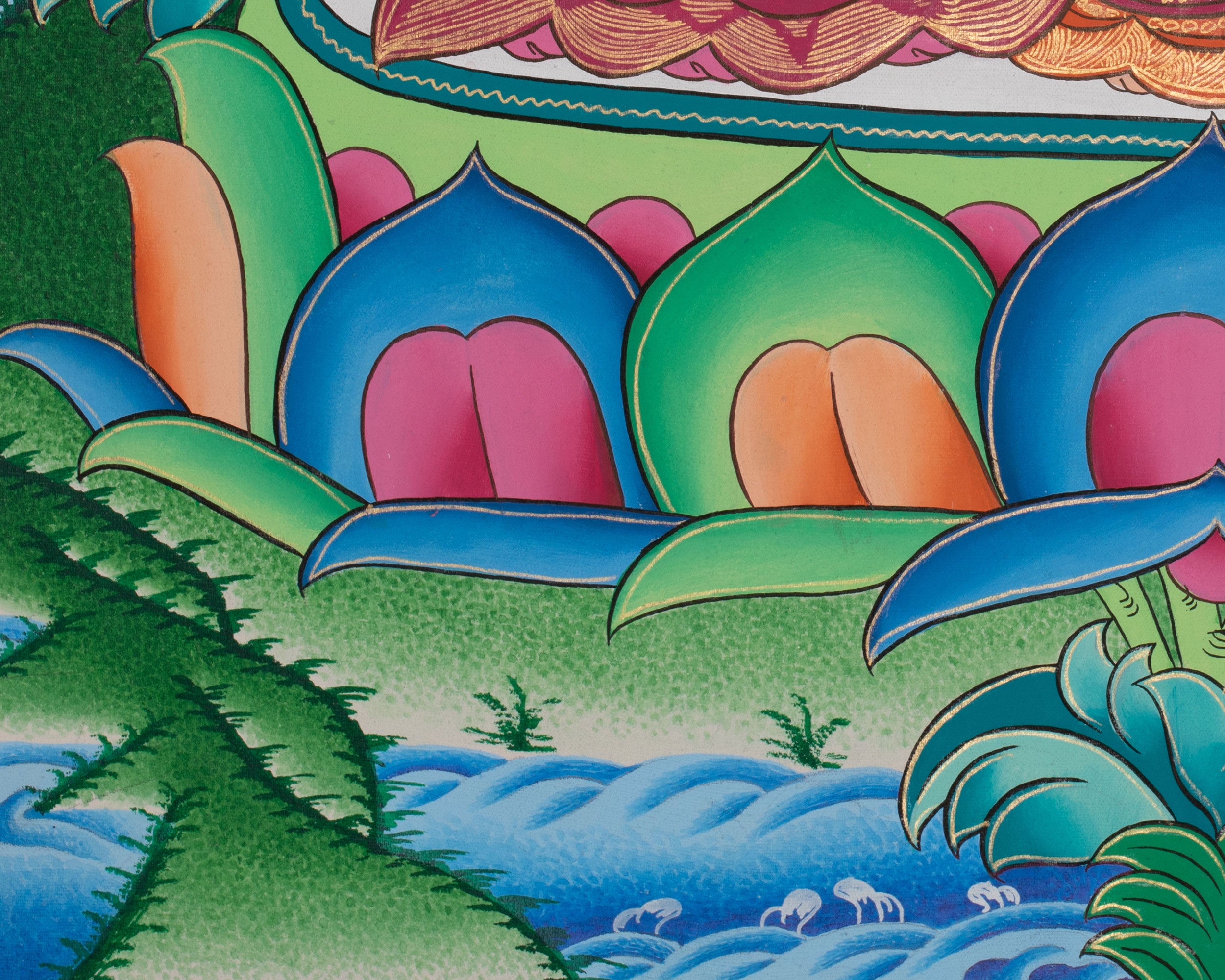 Original Hand-Painted Amogsiddhi Thangka | Tibetan Buddhist Thangka |